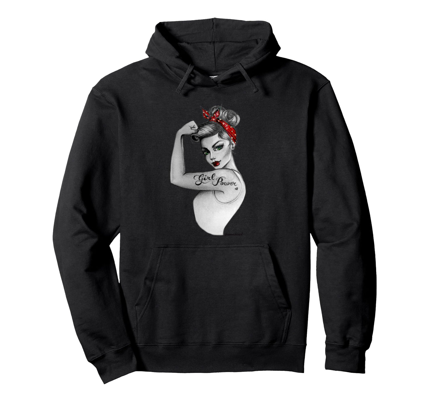 Power Pin Up Art Modern Rosietheriveter Hoodie - Unique Graphic Men Women - T-Shirt, Sweatshirt, Hoodie