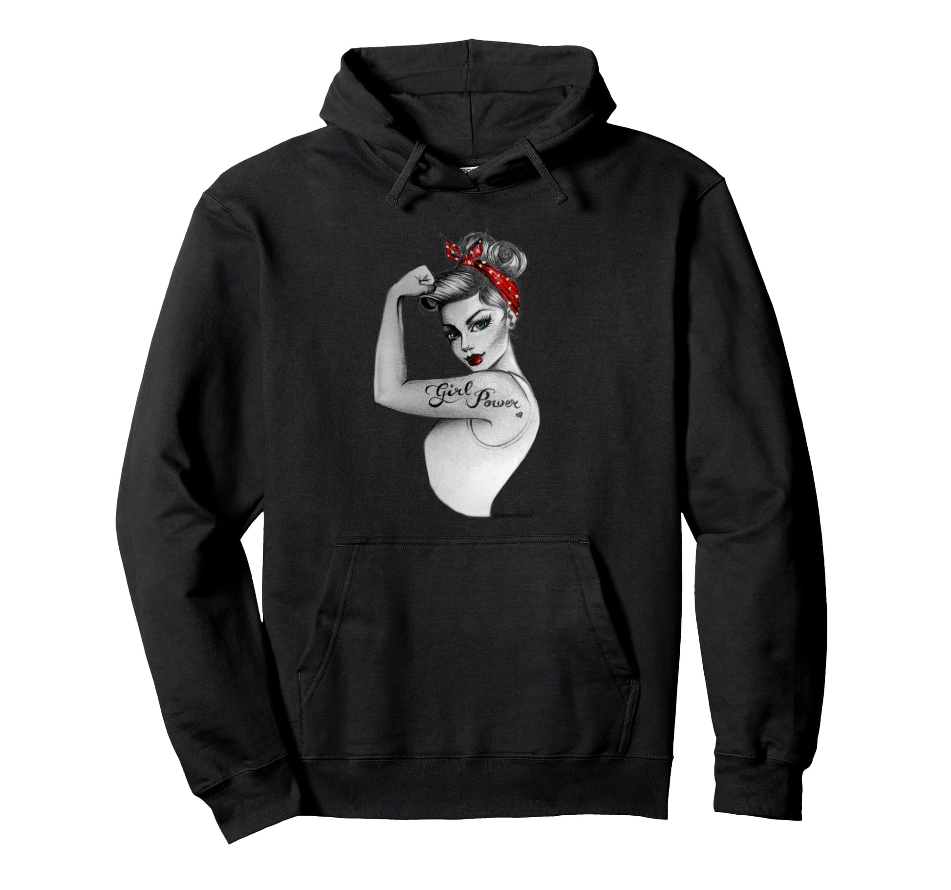 Power Pin Up Art Modern Rosietheriveter Hoodie - Unique Graphic Men Women - T-Shirt, Sweatshirt, Hoodie