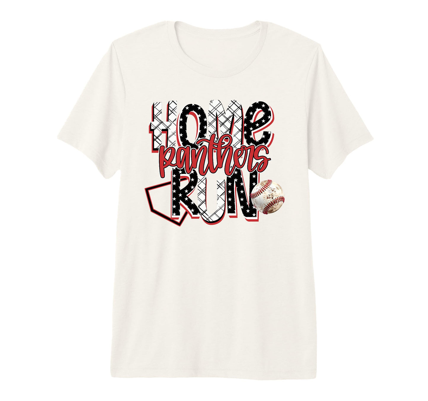 Home Run Panthers Baseball Red T-Shirt - Casual Everyday Wear Men Women - T-Shirt, Sweatshirt, Hoodie