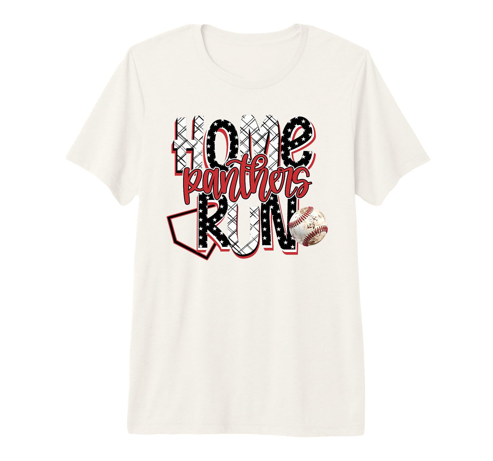 Home Run Panthers Baseball Red T-Shirt - Casual Everyday Wear Men Women - T-Shirt, Sweatshirt, Hoodie