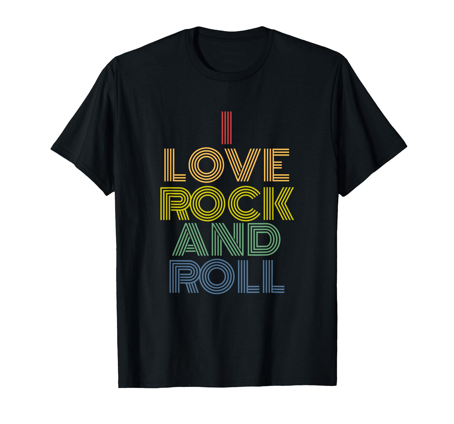 I Love Rock And Roll Rainbow Rock Music T-Shirt - Graphic Print for Adults - T-Shirt, Sweatshirt, Hoodie