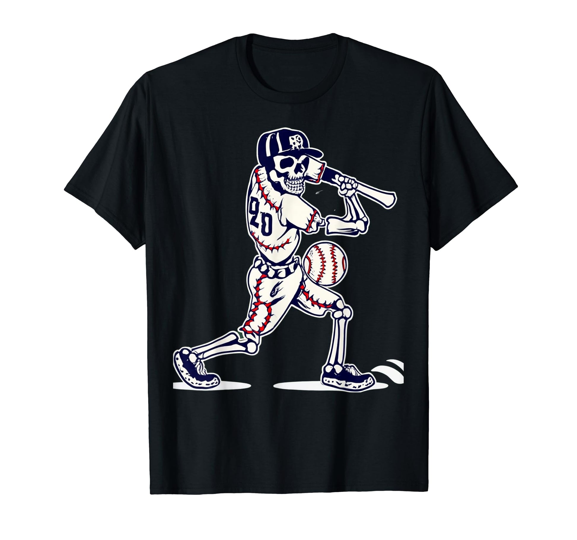 Hit Home Run This Halloween Skeleton T-Shirt - Minimalist Print for Adults - T-Shirt, Sweatshirt, Hoodie