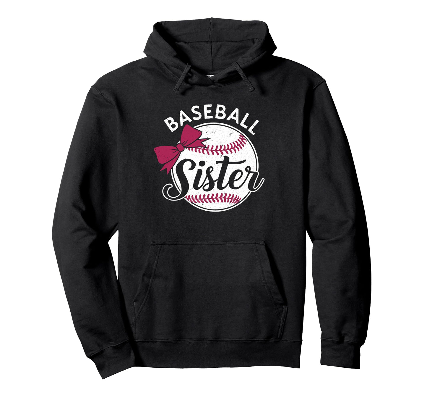 Baseball Sister Coquette Bow Biggest Fan Hoodie - Novelty Apparel Unisex - T-Shirt, Sweatshirt, Hoodie