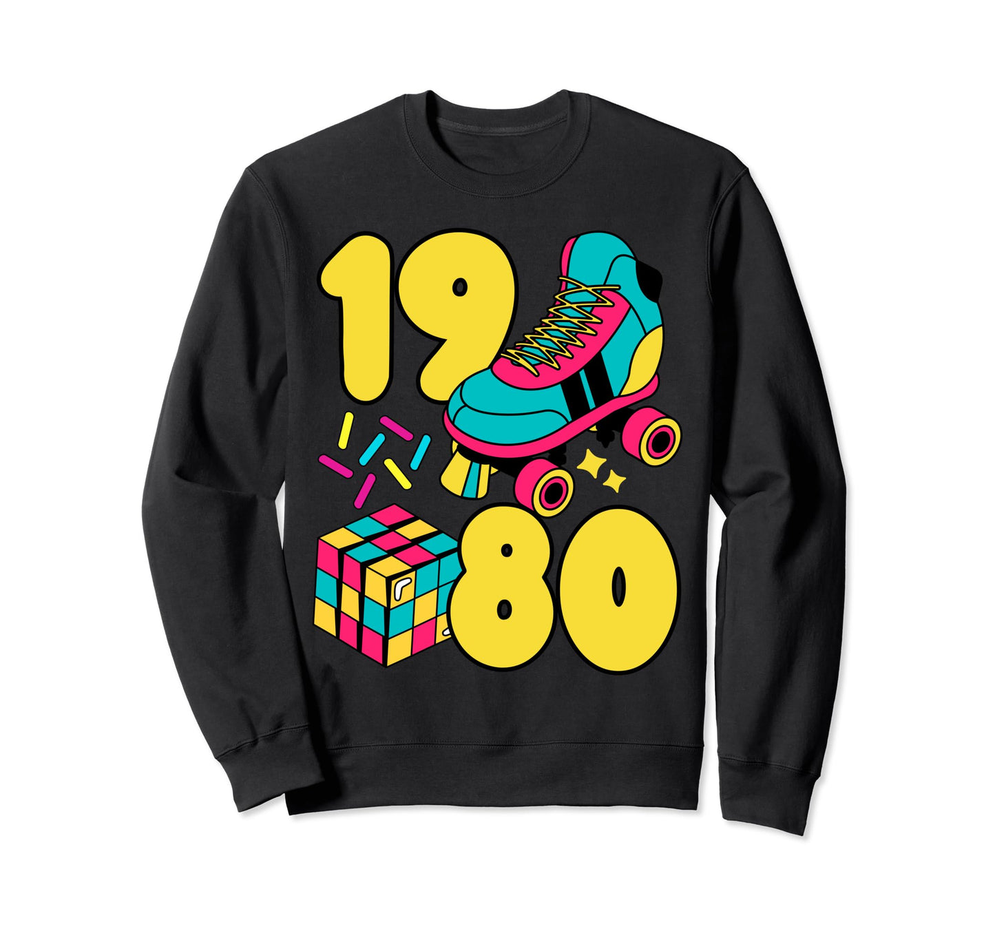 1980 Roller Rink 80S Night Sweatshirt - Aesthetic Graphic for Adults - T-Shirt, Sweatshirt, Hoodie