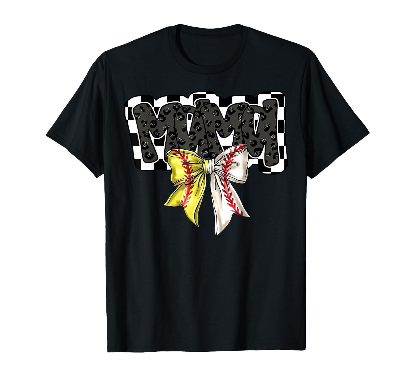 Black Softball Baseball Mama T-Shirt - Fun Novelty Design Men Women - T-Shirt, Sweatshirt, Hoodie