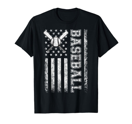 American Flag Baseball Flag Dad Mom T-Shirt - Minimalist Print for Adults - T-Shirt, Sweatshirt, Hoodie