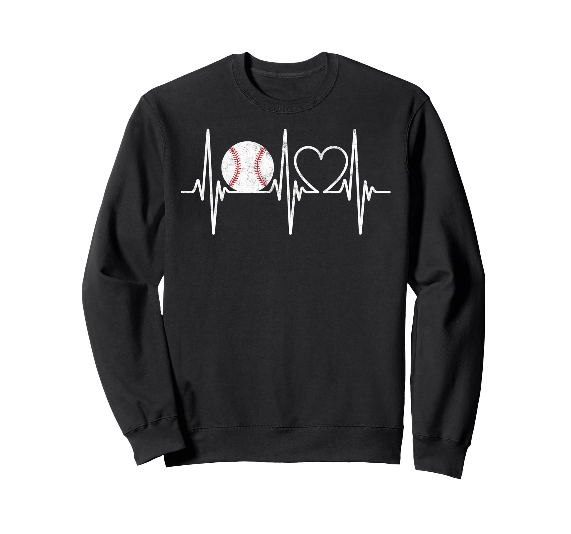 Baseball Player Heartbeat Coach Dad Sweatshirt - Trendy Graphic for Adults - T-Shirt, Sweatshirt, Hoodie