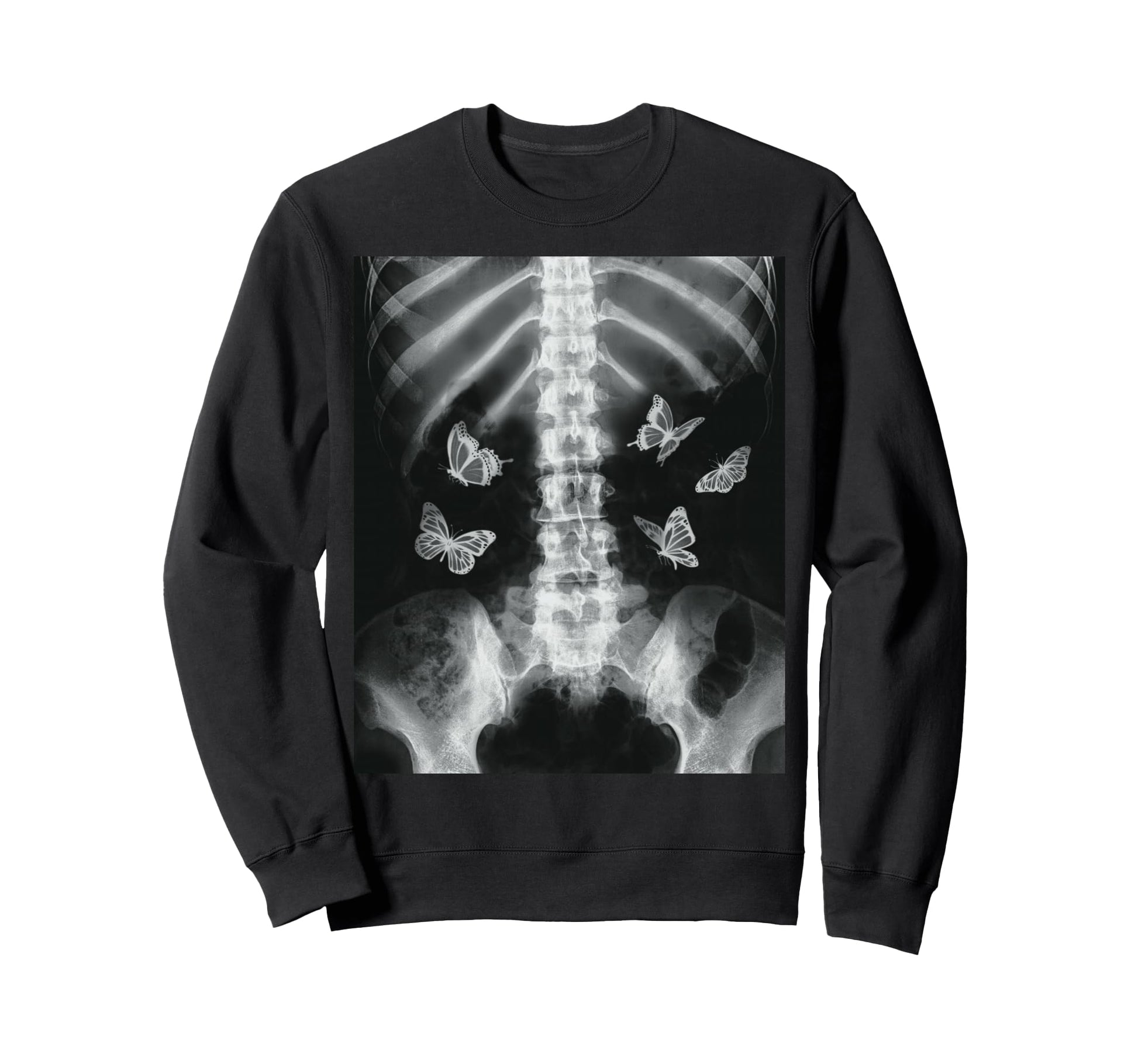 Egirl Skeleton Xray Butterfly Sweatshirt - Fun Novelty Design for Adults - T-Shirt, Sweatshirt, Hoodie