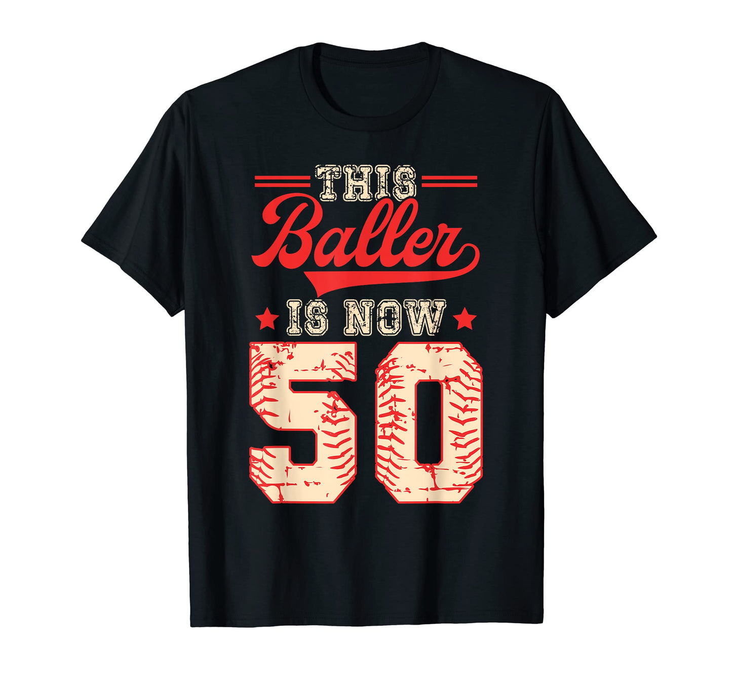 This Baller Is Now 50 Baseball T-Shirt - Trendy Graphic for Adults - T-Shirt, Sweatshirt, Hoodie