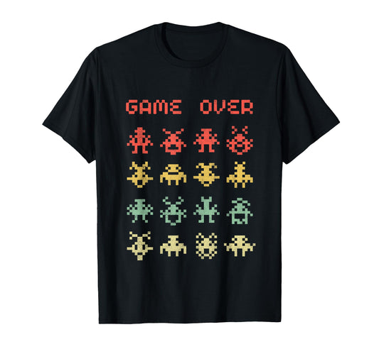 80S Video Game Arcade Game Over T-Shirt - Fun Novelty Design Unisex - T-Shirt, Sweatshirt, Hoodie