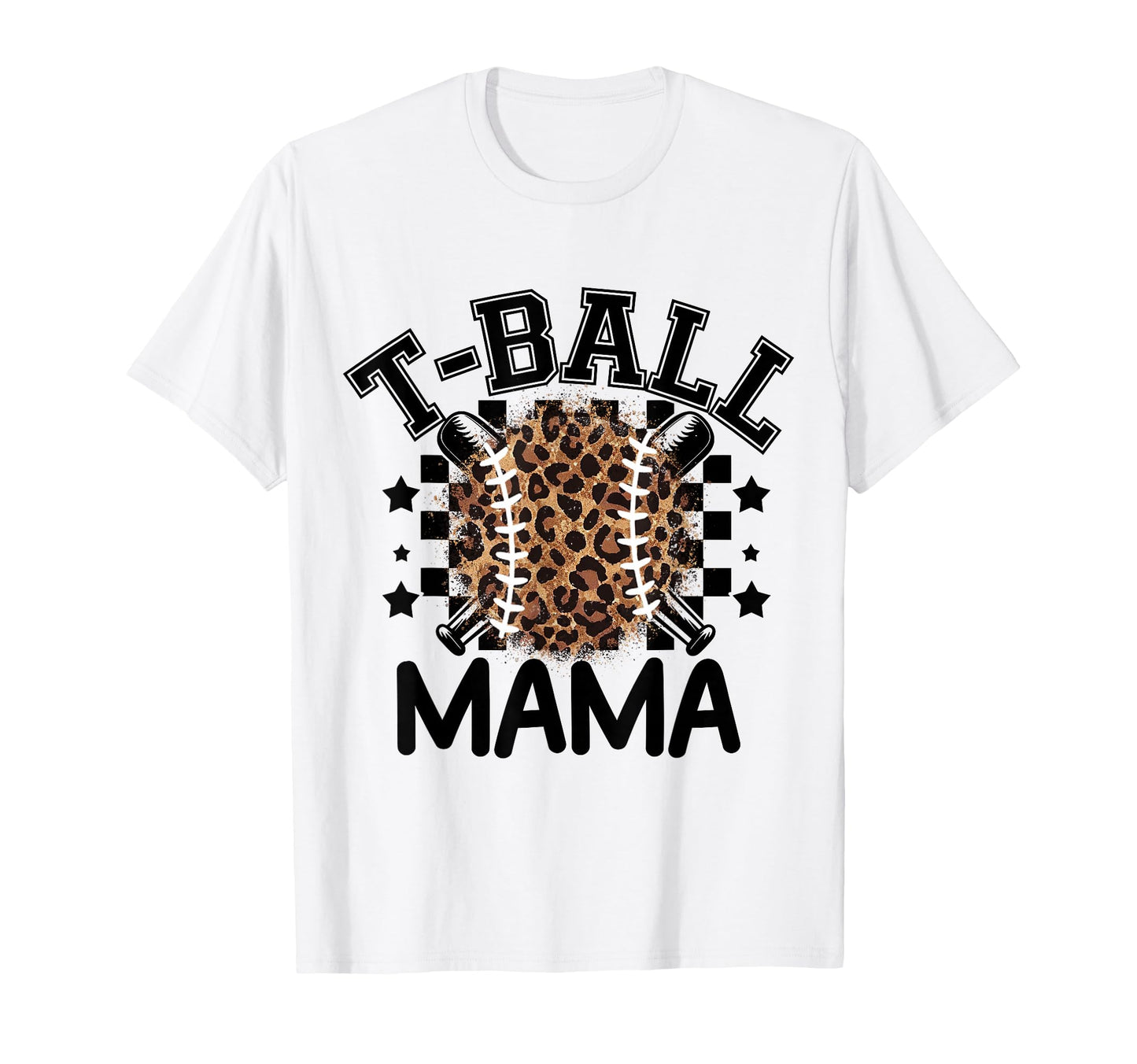 T Ball Teeball Mama Leopard Cheetah T-Shirt - Custom Art Print for Adults - T-Shirt, Sweatshirt, Hoodie