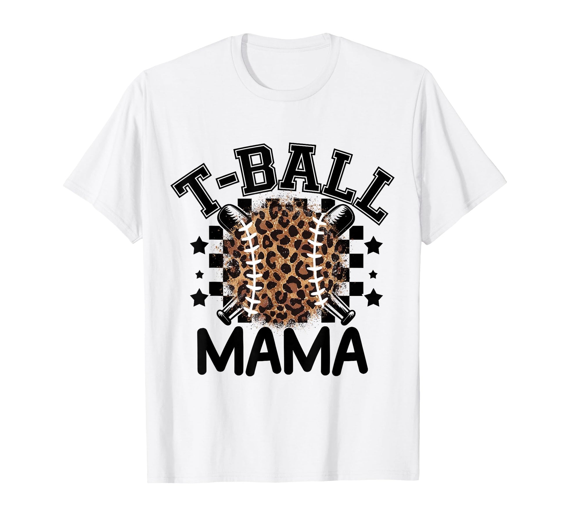T Ball Teeball Mama Leopard Cheetah T-Shirt - Custom Art Print for Adults - T-Shirt, Sweatshirt, Hoodie