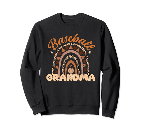 Baseball Grandma Leopard Game Day Sweatshirt - Custom Art Print Unisex - T-Shirt, Sweatshirt, Hoodie