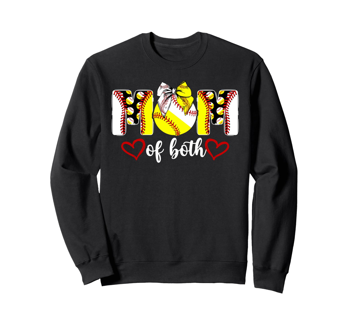 Mom Both Coquette Softball Baseball Sweatshirt - Unique Graphic Men Women - T-Shirt, Sweatshirt, Hoodie