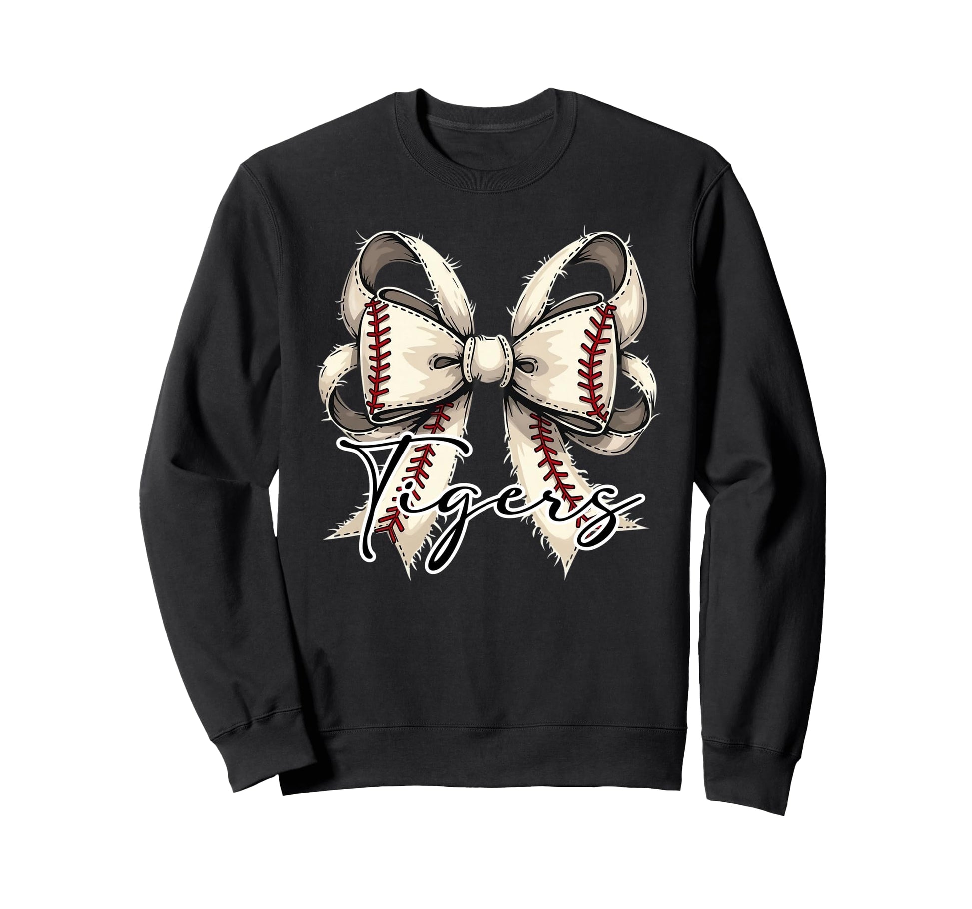 Tigers Baseball Coquette Bow Game Sweatshirt - Novelty Apparel for Adults - T-Shirt, Sweatshirt, Hoodie