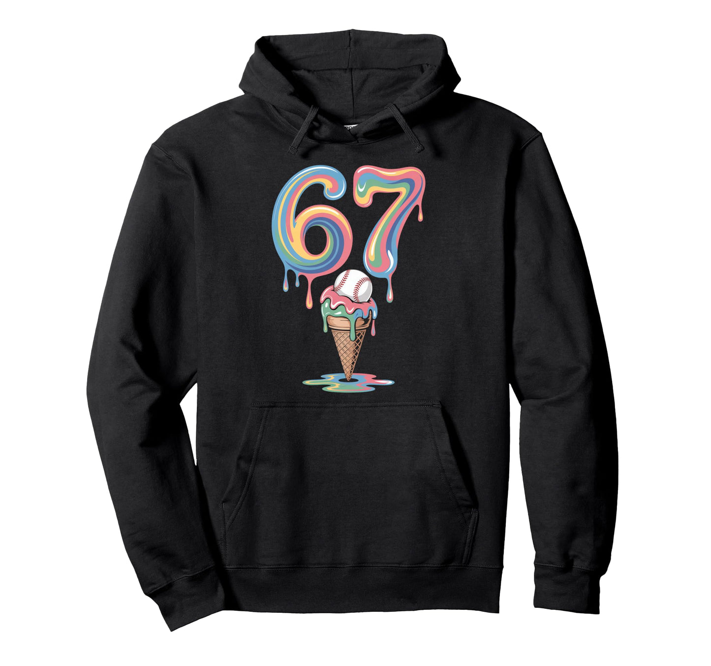 Sixty Seven Baseball Ice Cream 67 Hoodie - Novelty Apparel for Adults - T-Shirt, Sweatshirt, Hoodie