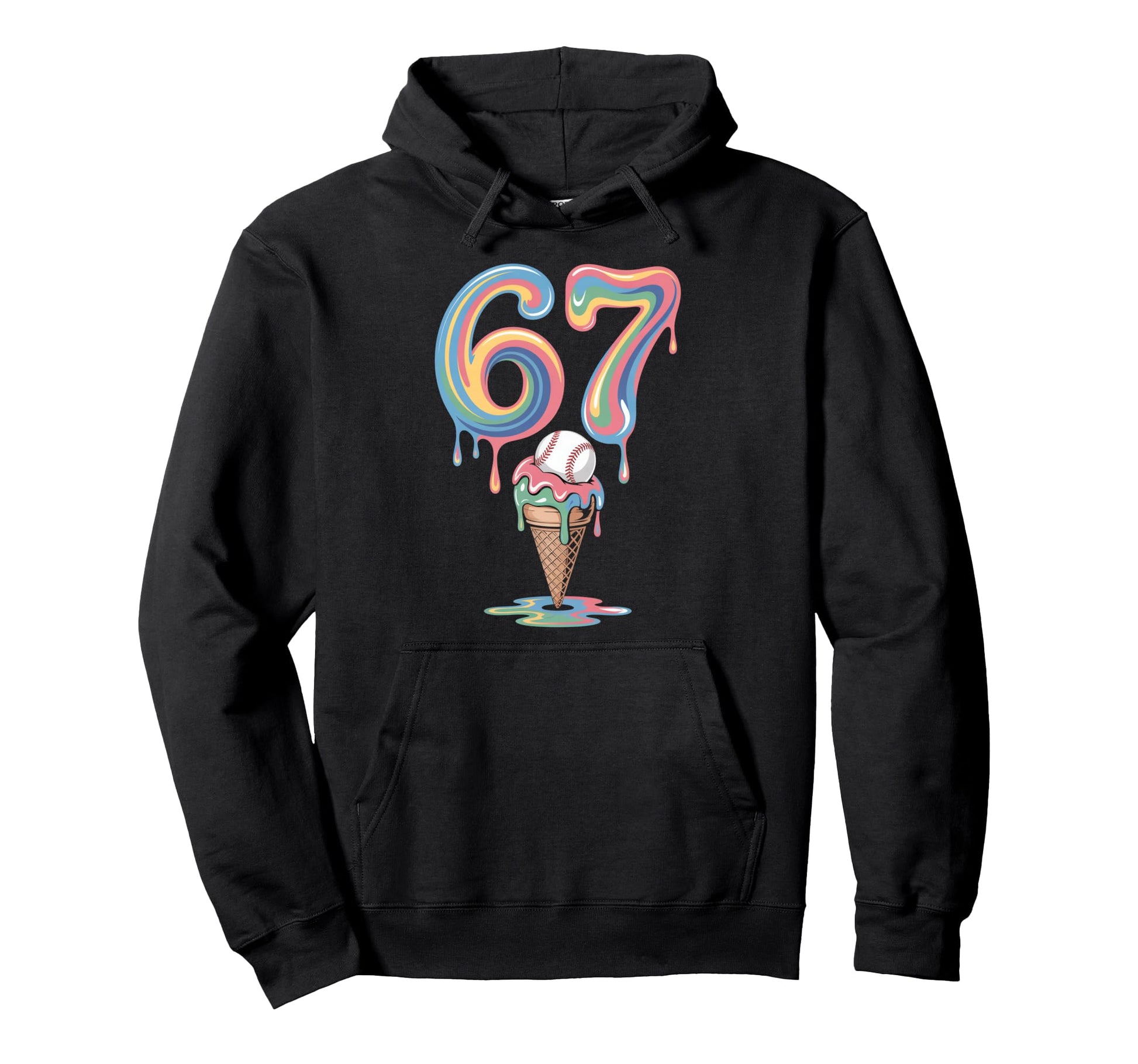 Sixty Seven Baseball Ice Cream 67 Hoodie - Novelty Apparel for Adults - T-Shirt, Sweatshirt, Hoodie