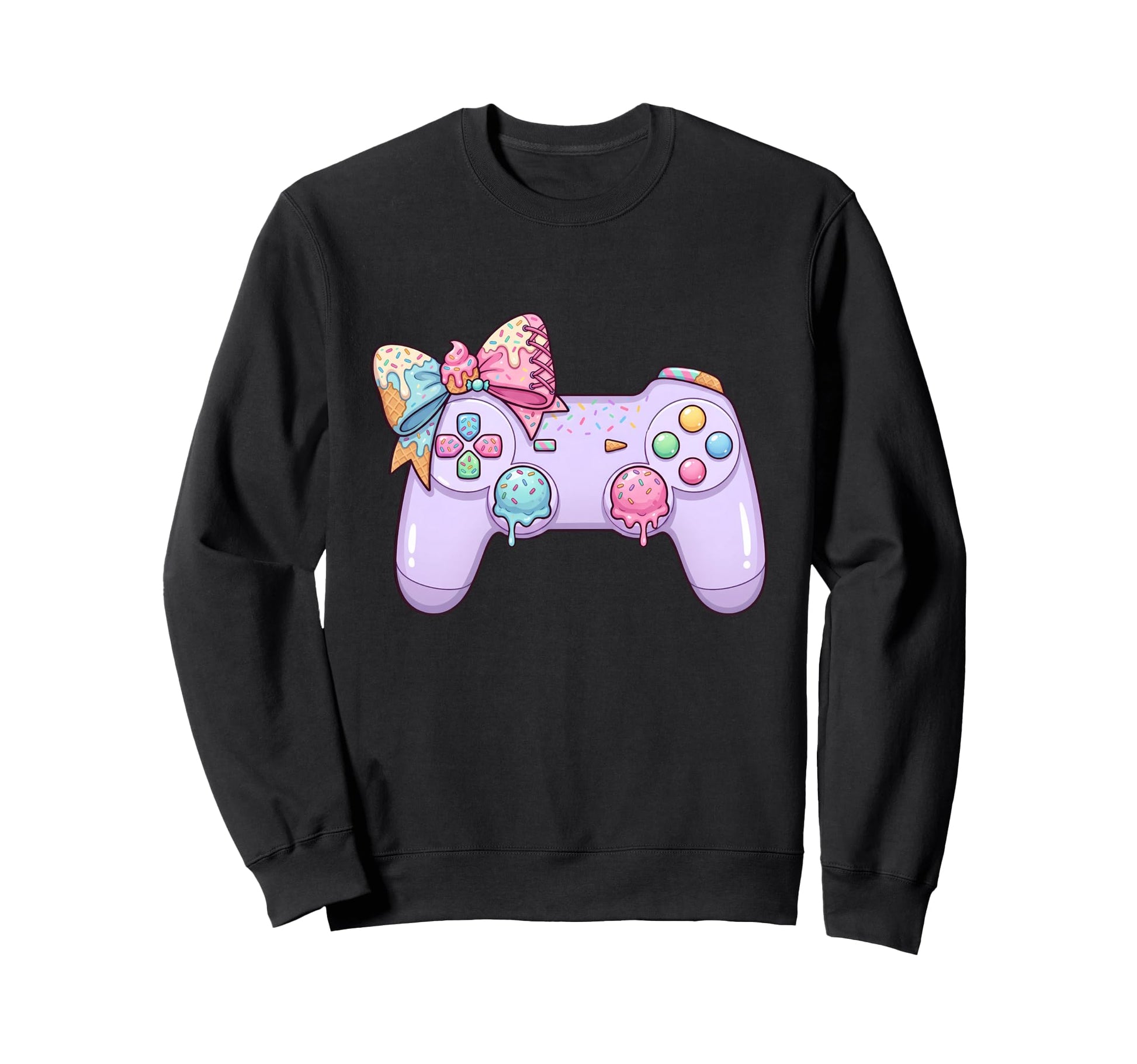 Ice Cream Drip Gamer Controller Sweatshirt - Custom Art Print for Adults - T-Shirt, Sweatshirt, Hoodie