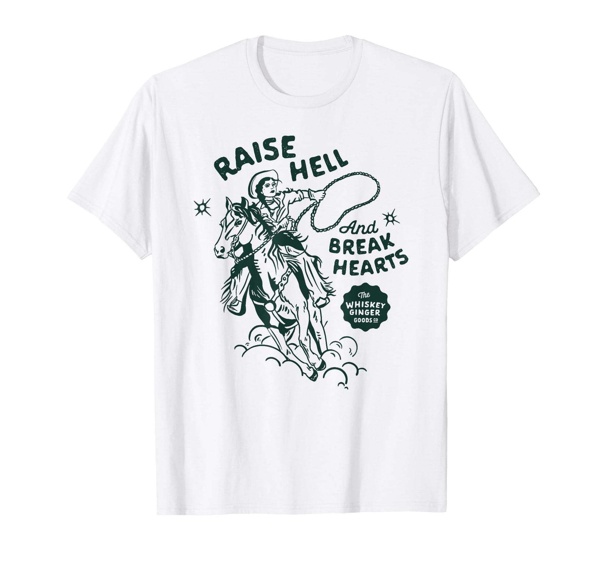 Raise Hell Break Hearts Western Rodeo T-Shirt - Unique Graphic Men Women - T-Shirt, Sweatshirt, Hoodie