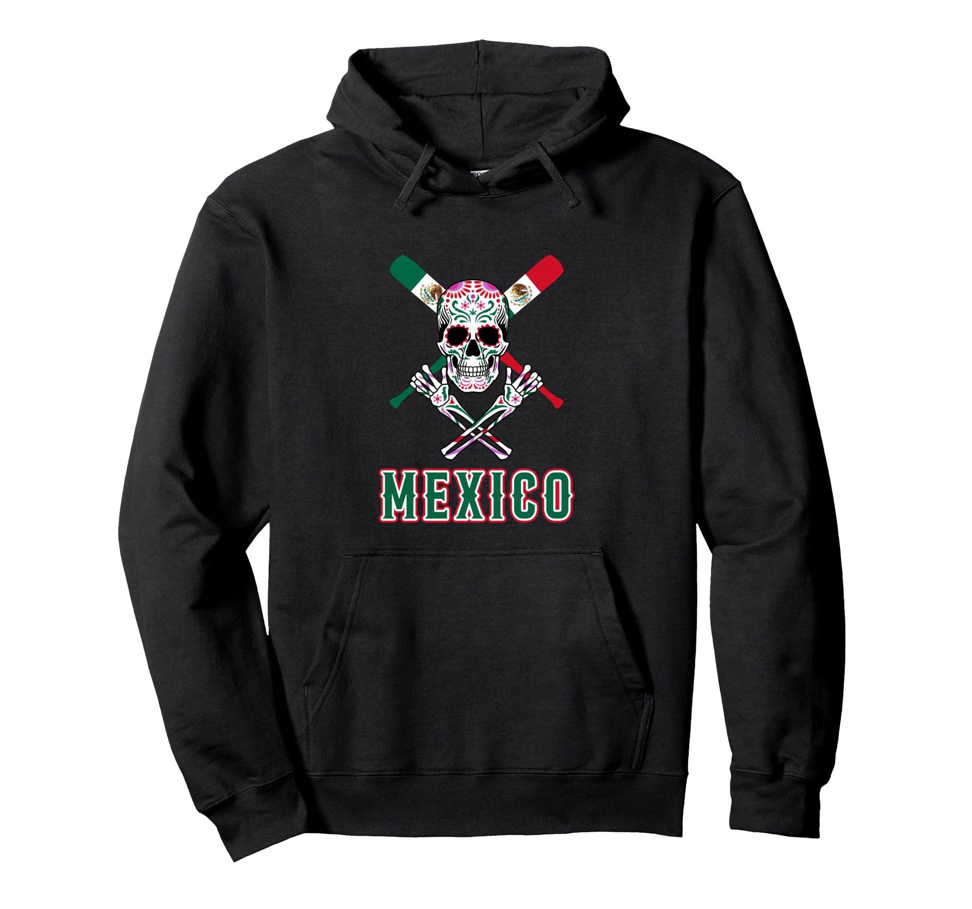 Sugar Skull Cinco De Mayo Crossed Hoodie - Trendy Graphic Men Women - T-Shirt, Sweatshirt, Hoodie