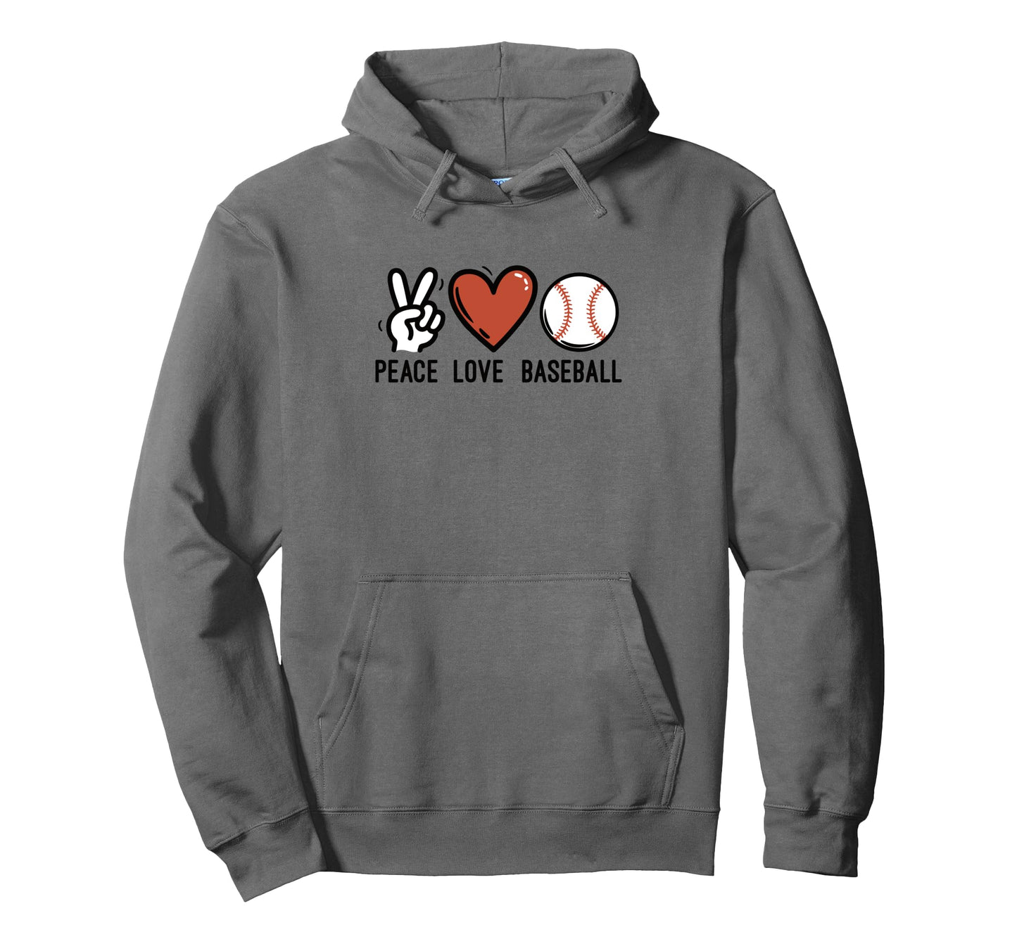 Peace Love And Baseball Peace Symbol Hoodie - Fun Novelty Design Unisex - T-Shirt, Sweatshirt, Hoodie