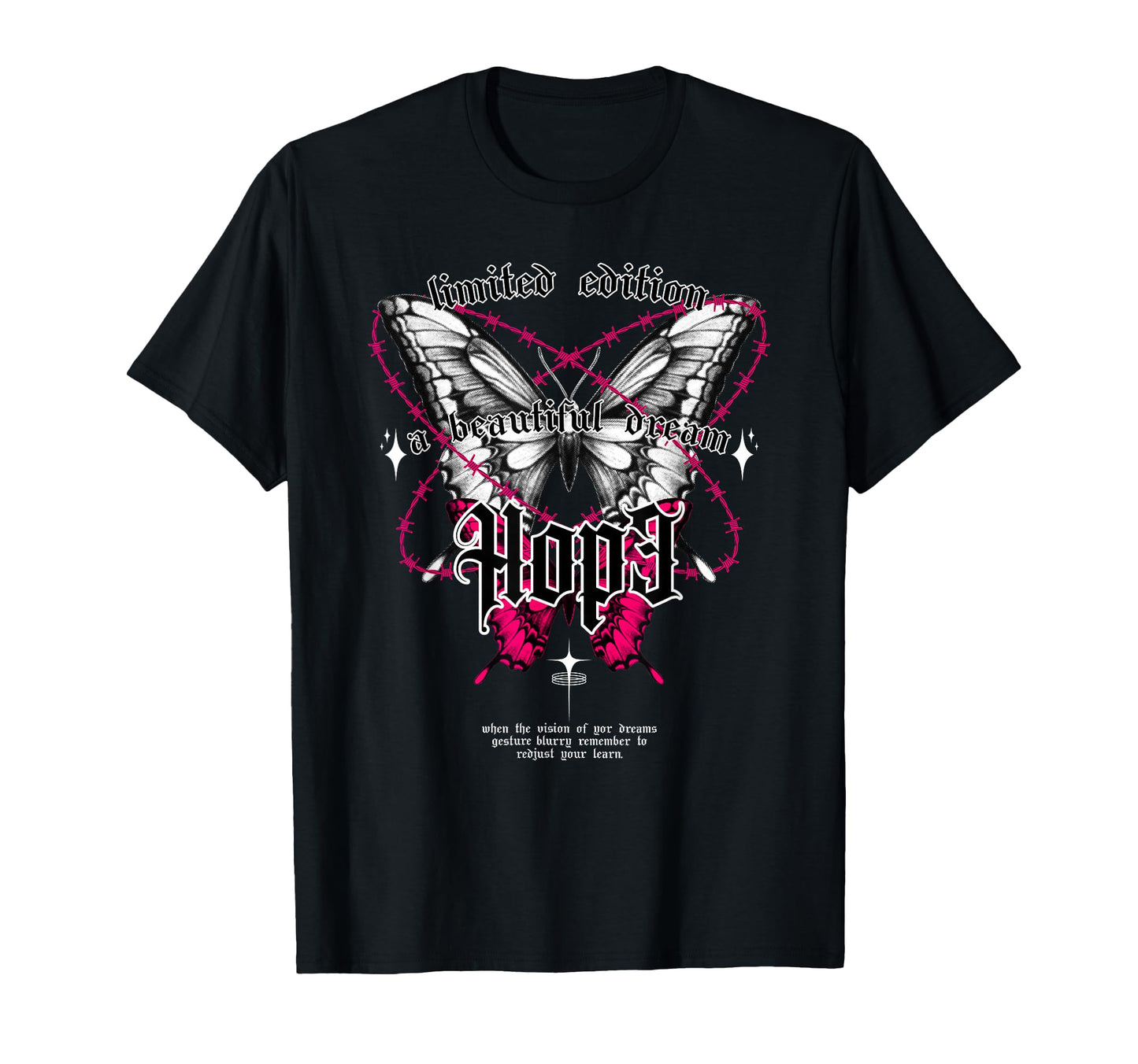 Butterfly Hope Y2K Grunge Aesthetic T-Shirt - Aesthetic Graphic for Adults - T-Shirt, Sweatshirt, Hoodie