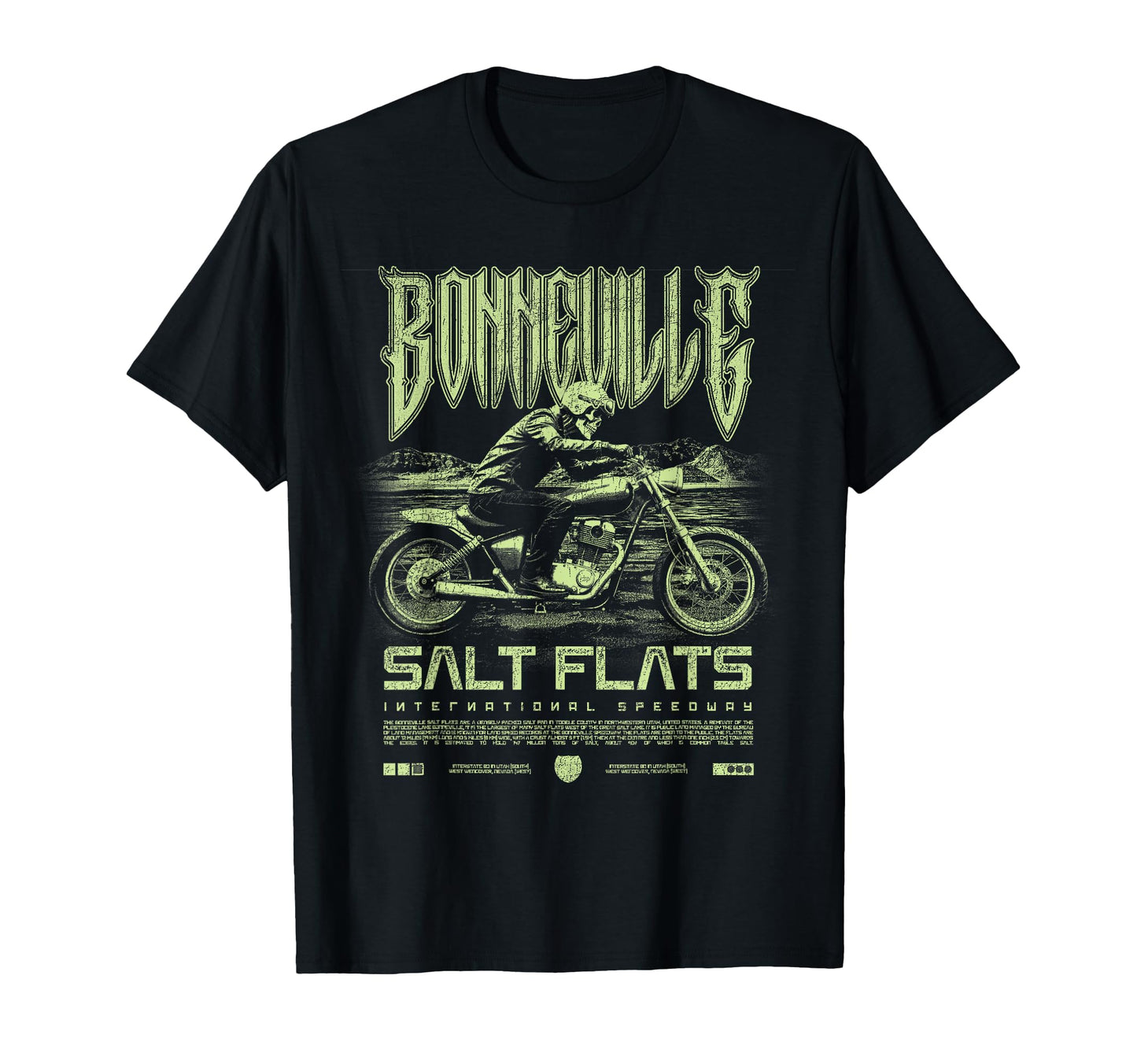 Bonneville Salt Flats Motorcycle T-Shirt - Casual Everyday Wear Men Women - T-Shirt, Sweatshirt, Hoodie