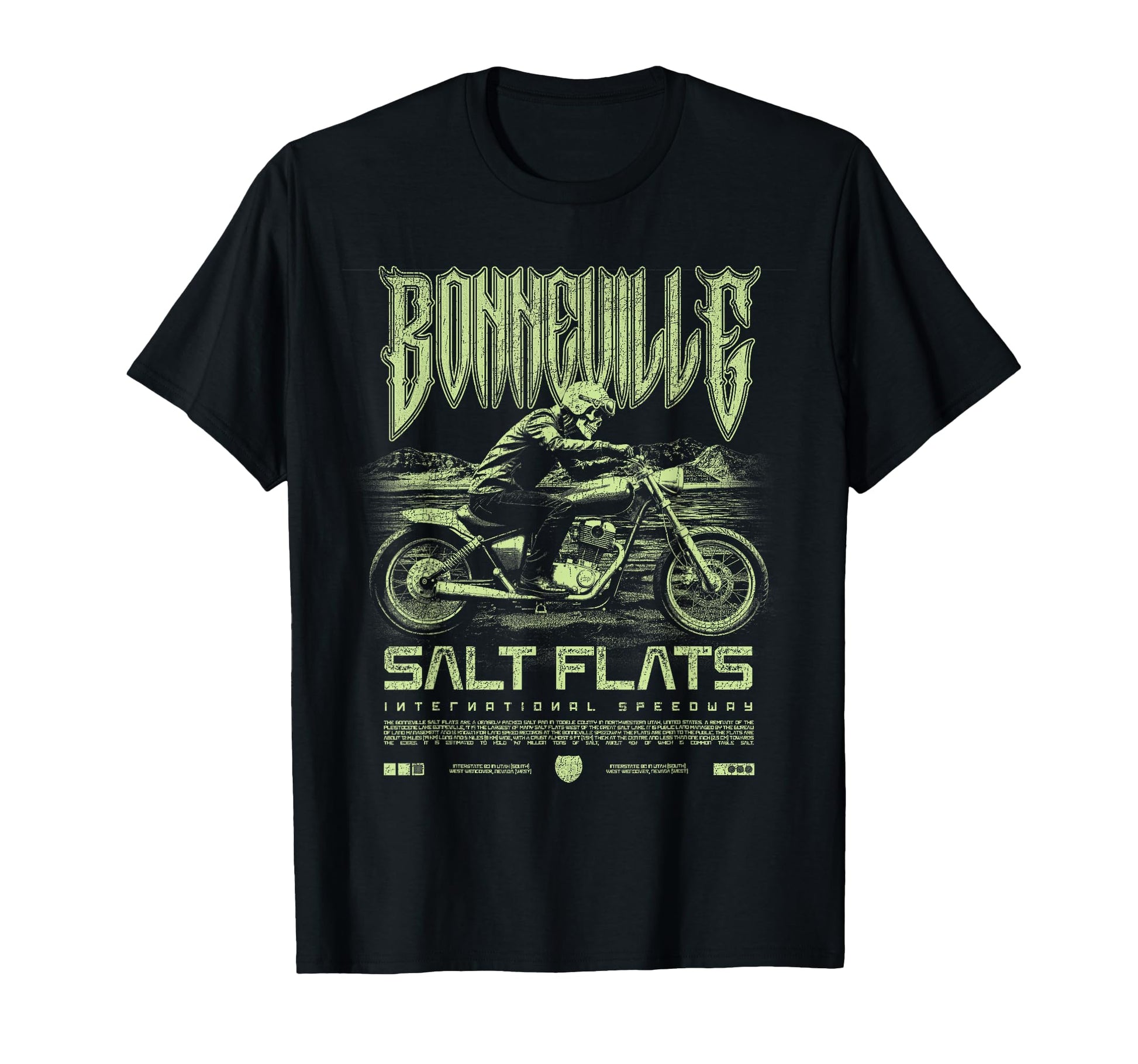 Bonneville Salt Flats Motorcycle T-Shirt - Casual Everyday Wear Men Women - T-Shirt, Sweatshirt, Hoodie