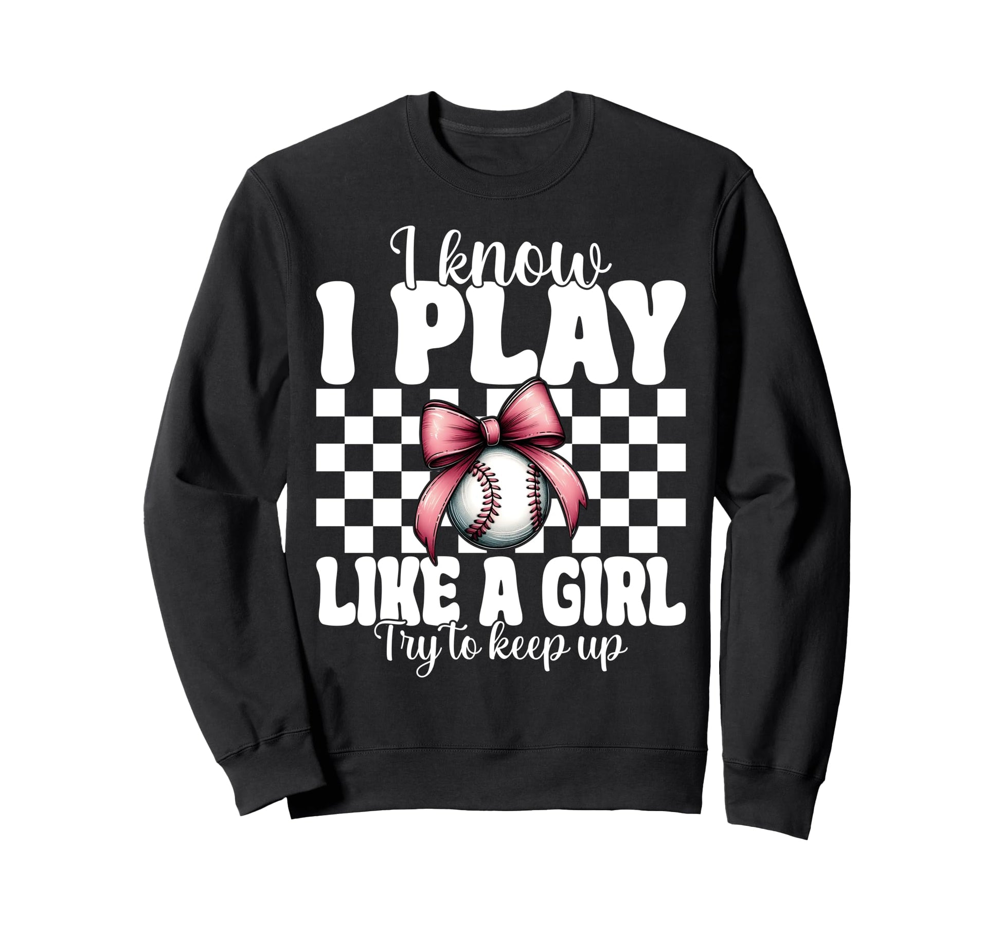 Baseball Mom Mama Coquette I Know I Play Sweatshirt - Graphic Print Unisex - T-Shirt, Sweatshirt, Hoodie