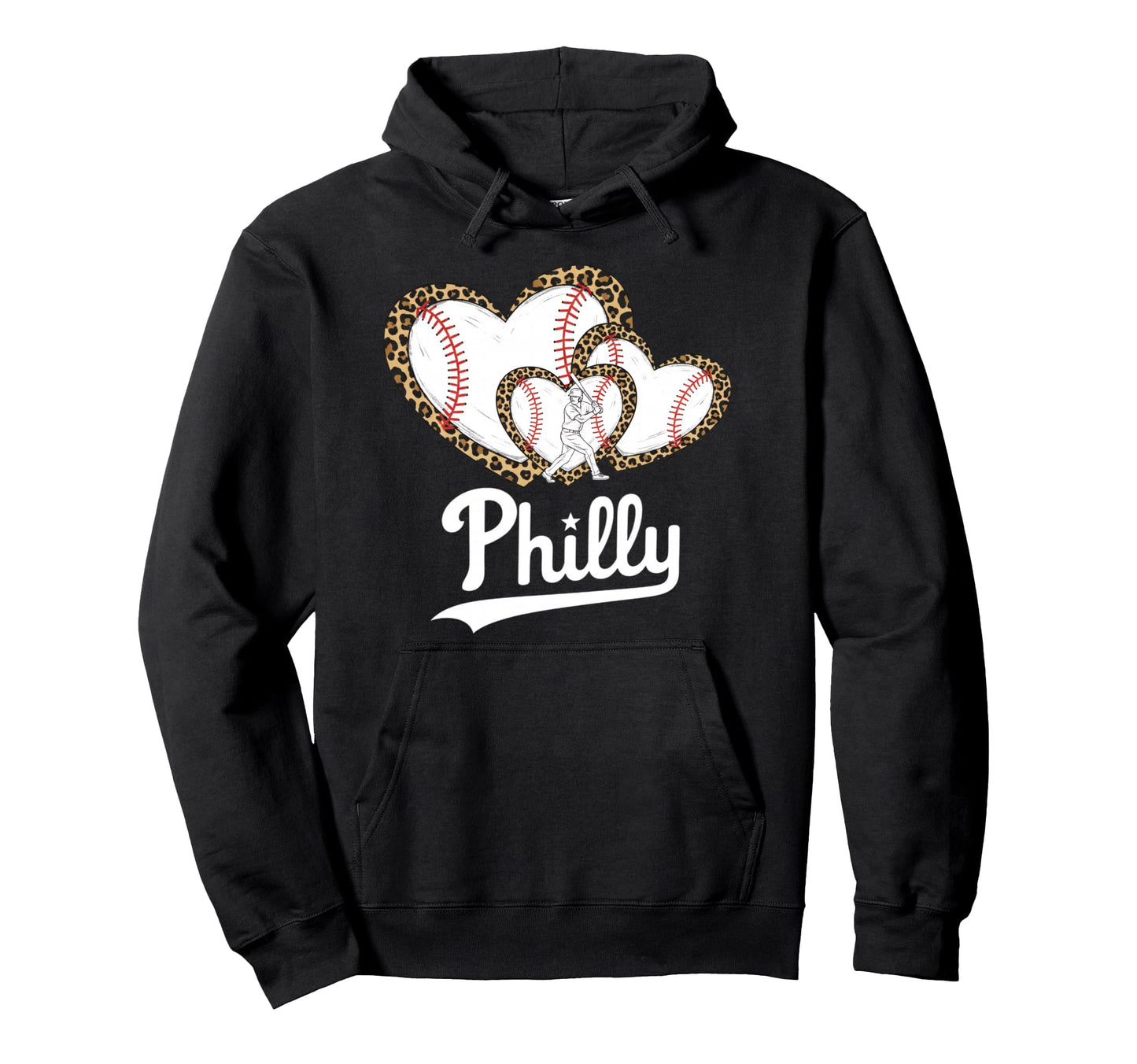 Leopard Baseball Heart Baseball Mom Hoodie - Casual Everyday Wear Unisex - T-Shirt, Sweatshirt, Hoodie