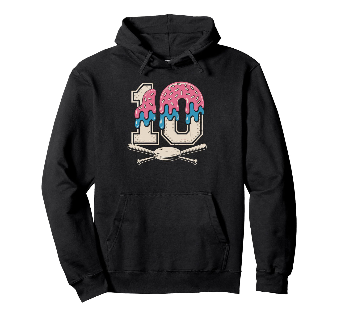 Baseball Birthday Ready Big 10 Party Day Hoodie - Custom Art Print Unisex - T-Shirt, Sweatshirt, Hoodie