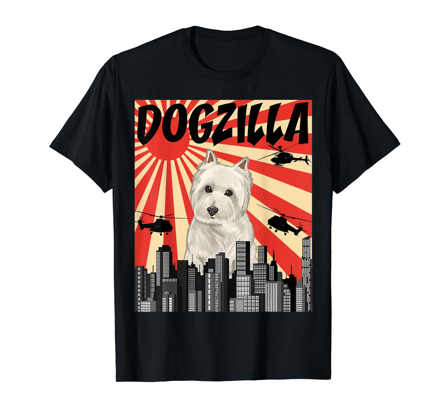 Funny Japanese Dogzilla West Highland T-Shirt - Trendy Graphic for Adults - T-Shirt, Sweatshirt, Hoodie