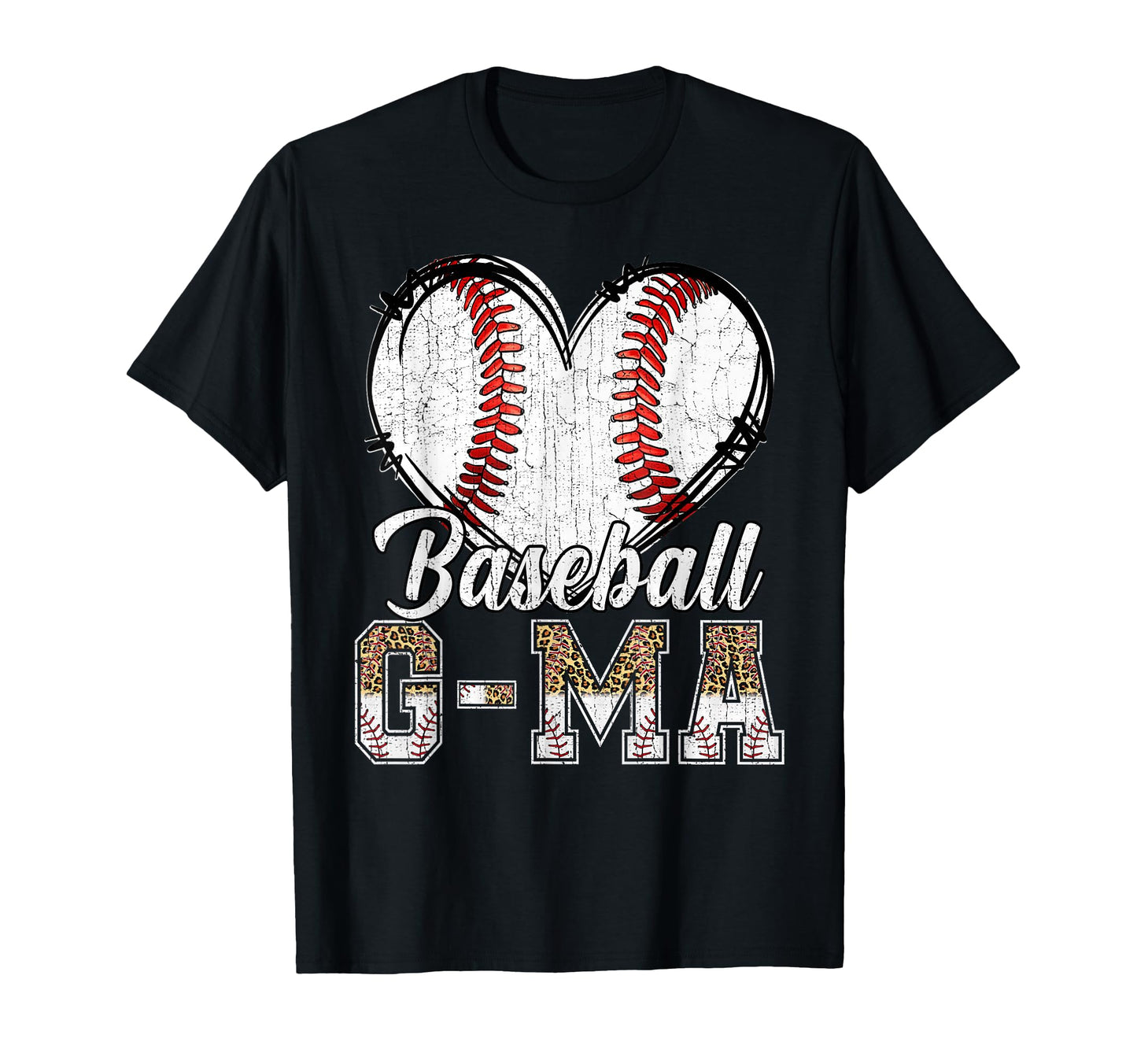 Softball Baseball G Ma Heart Leopard T-Shirt - Streetwear Style for Adults - T-Shirt, Sweatshirt, Hoodie