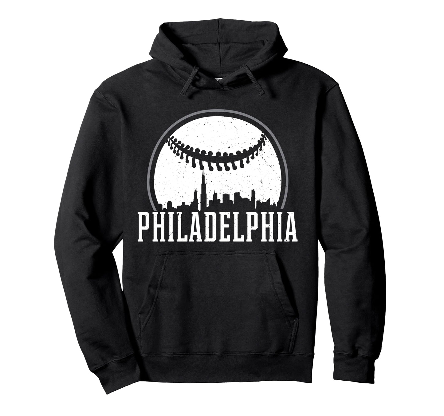 Philadelphia Cityscape Gift Baseball Hoodie - Aesthetic Graphic Men Women - T-Shirt, Sweatshirt, Hoodie
