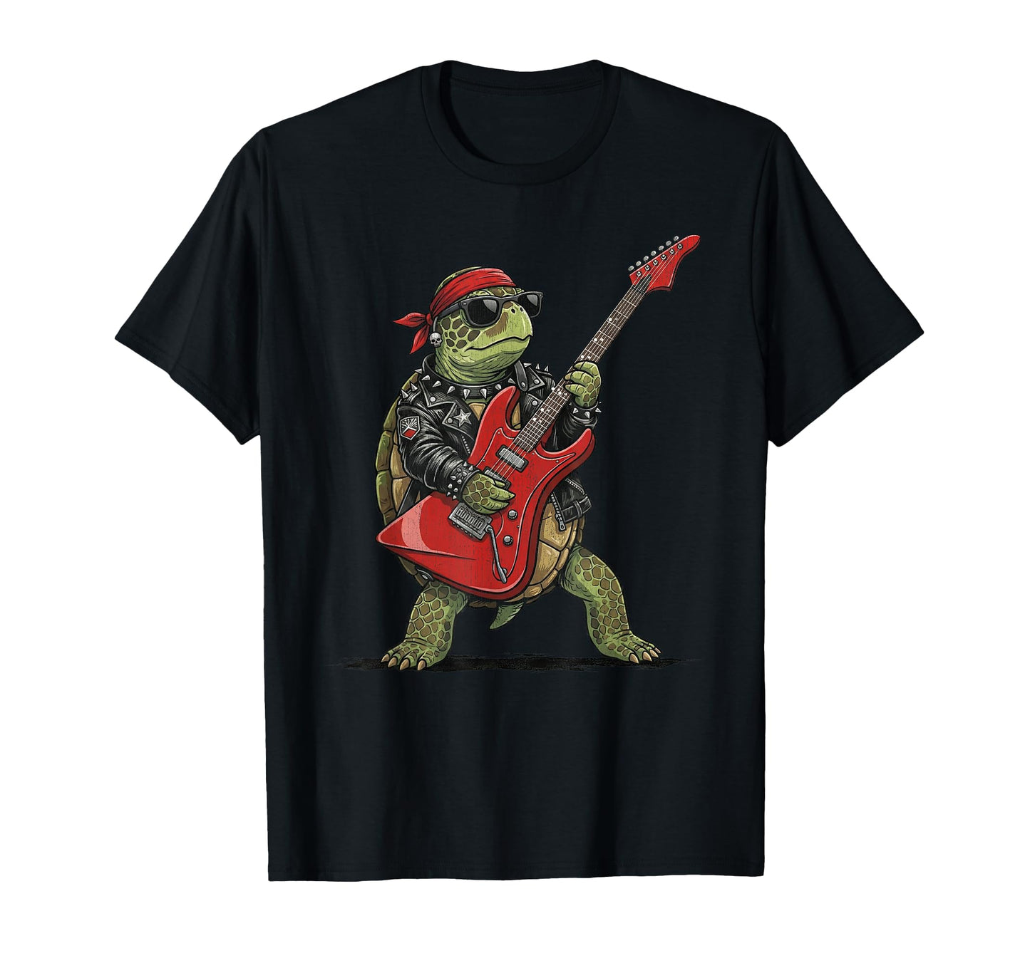 Turtle Playing Electric Guitar Rock T-Shirt - Aesthetic Graphic for Adults - T-Shirt, Sweatshirt, Hoodie