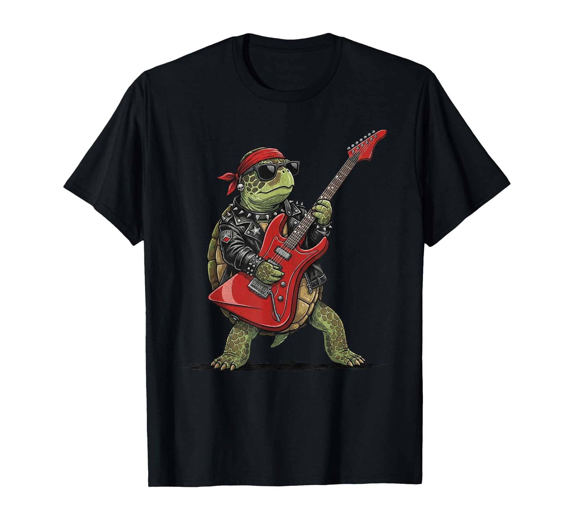 Turtle Playing Electric Guitar Rock T-Shirt - Aesthetic Graphic for Adults - T-Shirt, Sweatshirt, Hoodie