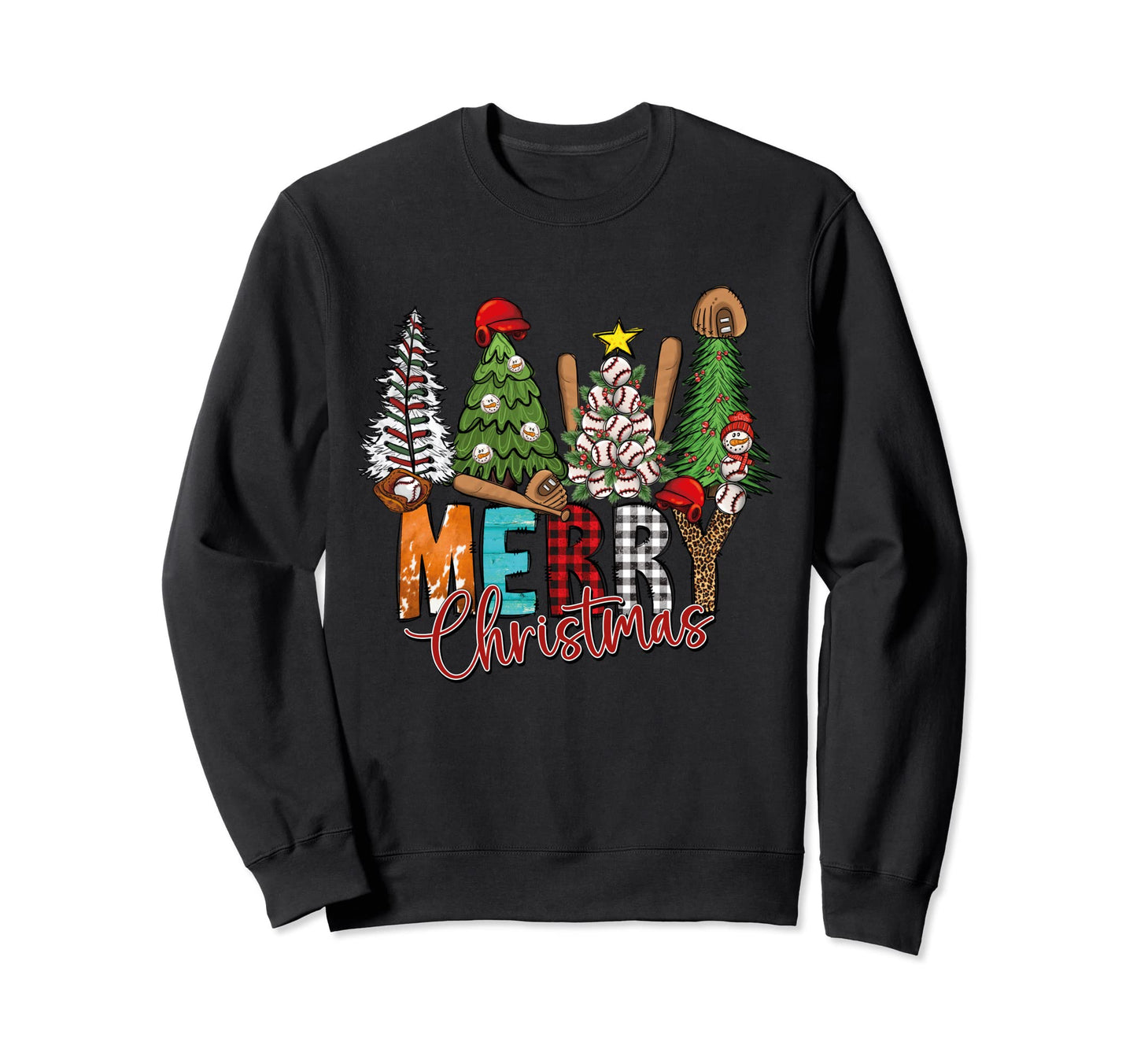 Merry Trees Baseball Leopard Buffalo Sweatshirt - Unique Graphic Men Women - T-Shirt, Sweatshirt, Hoodie