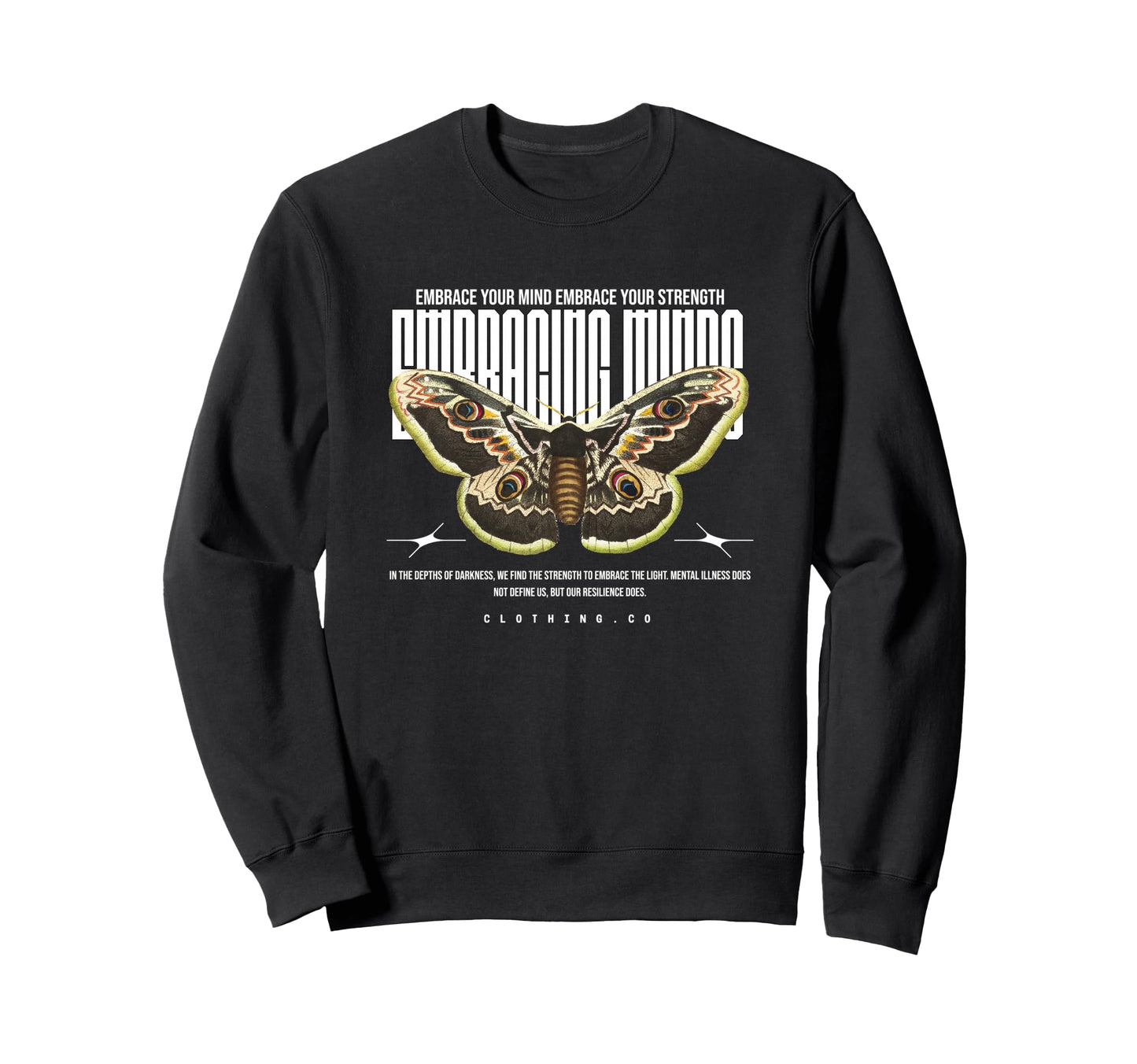 Butterfly Embracing Wings Y2K Grunge Sweatshirt - Streetwear Style Unisex - T-Shirt, Sweatshirt, Hoodie
