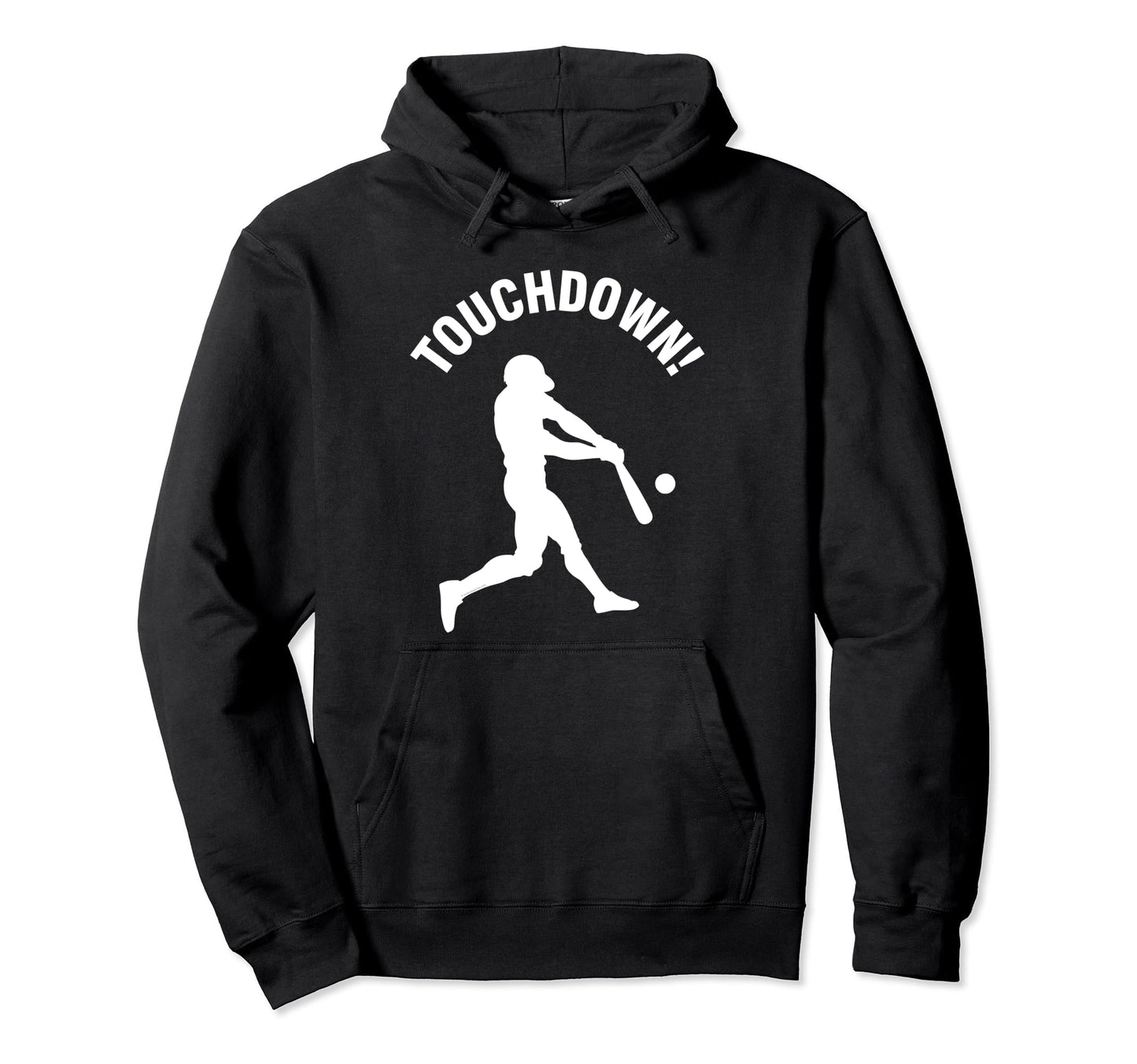 Funny Baseball Homerun Touchdown Hoodie - Minimalist Print for Adults - T-Shirt, Sweatshirt, Hoodie