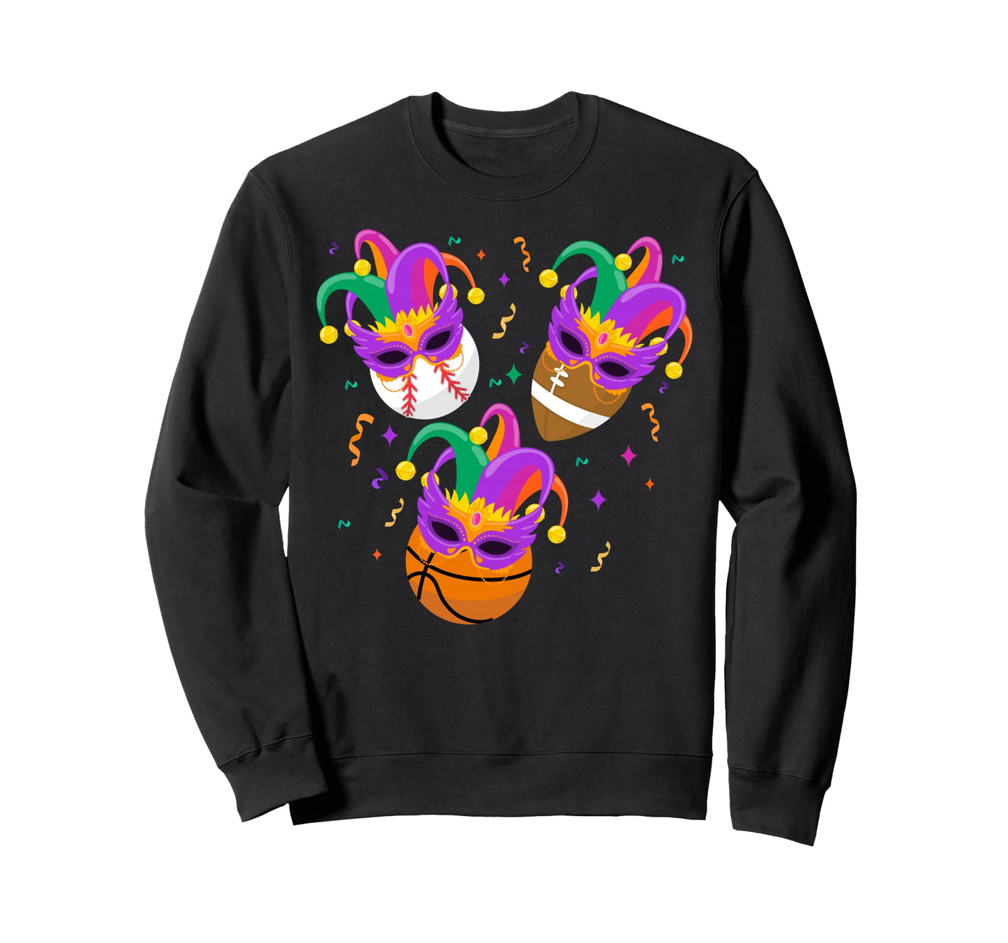 Funny Mardi Gras Football Sweatshirt - Streetwear Style for Adults - T-Shirt, Sweatshirt, Hoodie