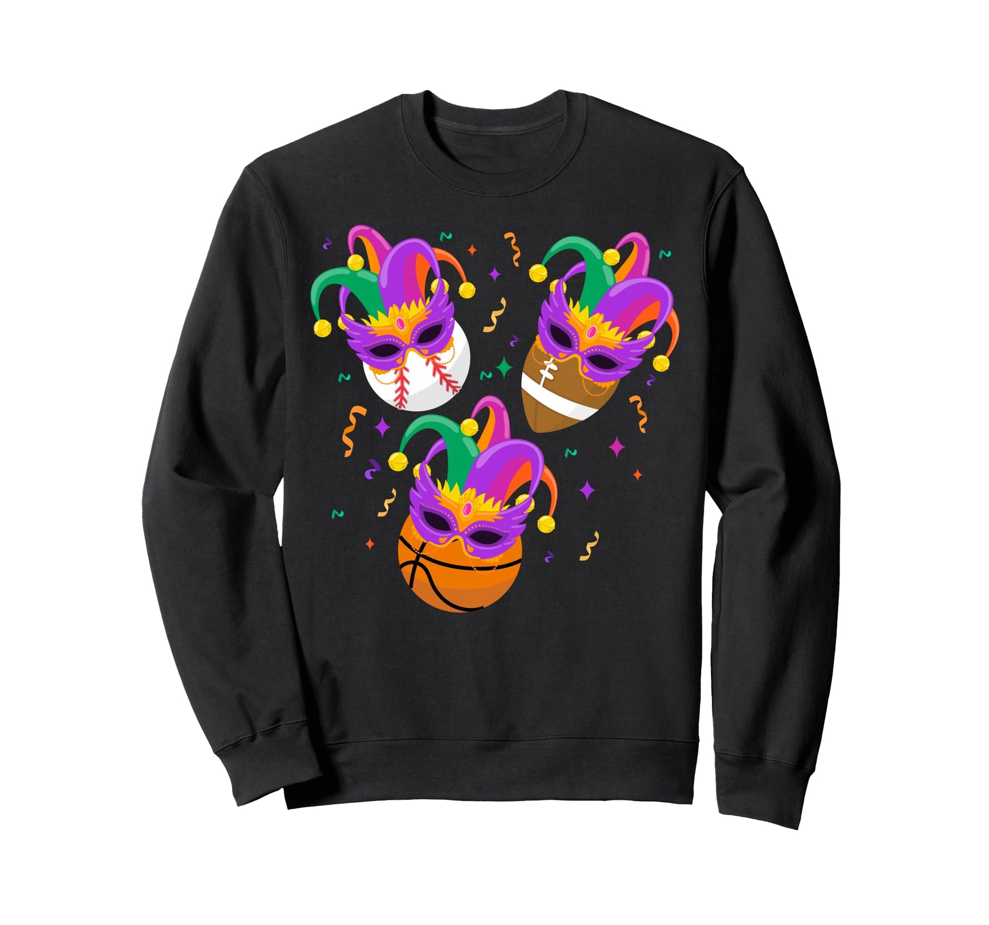 Funny Mardi Gras Football Sweatshirt - Streetwear Style for Adults - T-Shirt, Sweatshirt, Hoodie