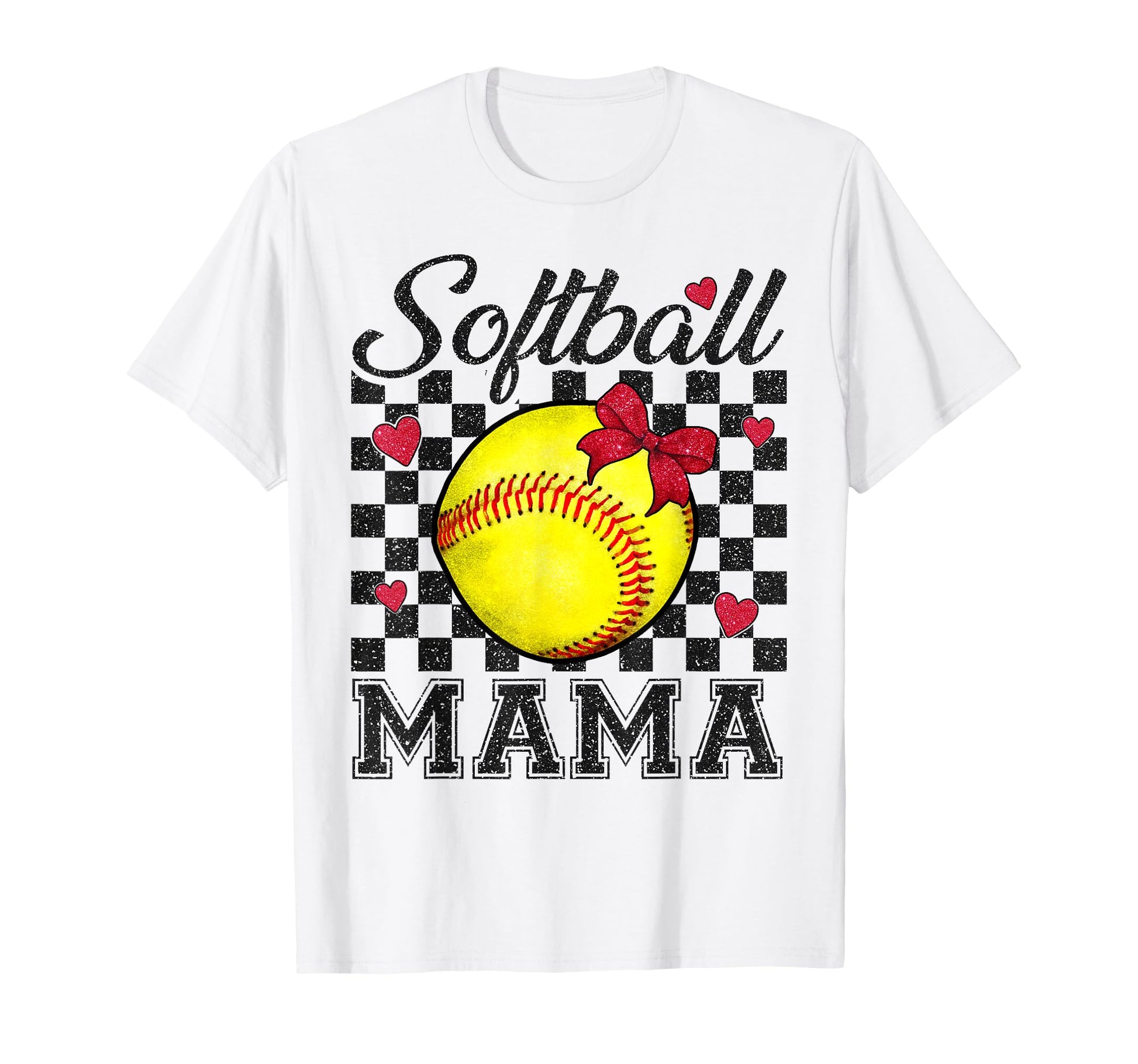 Softball Mama Bow Softball Mom Baseball T-Shirt - Graphic Print Men Women - T-Shirt, Sweatshirt, Hoodie