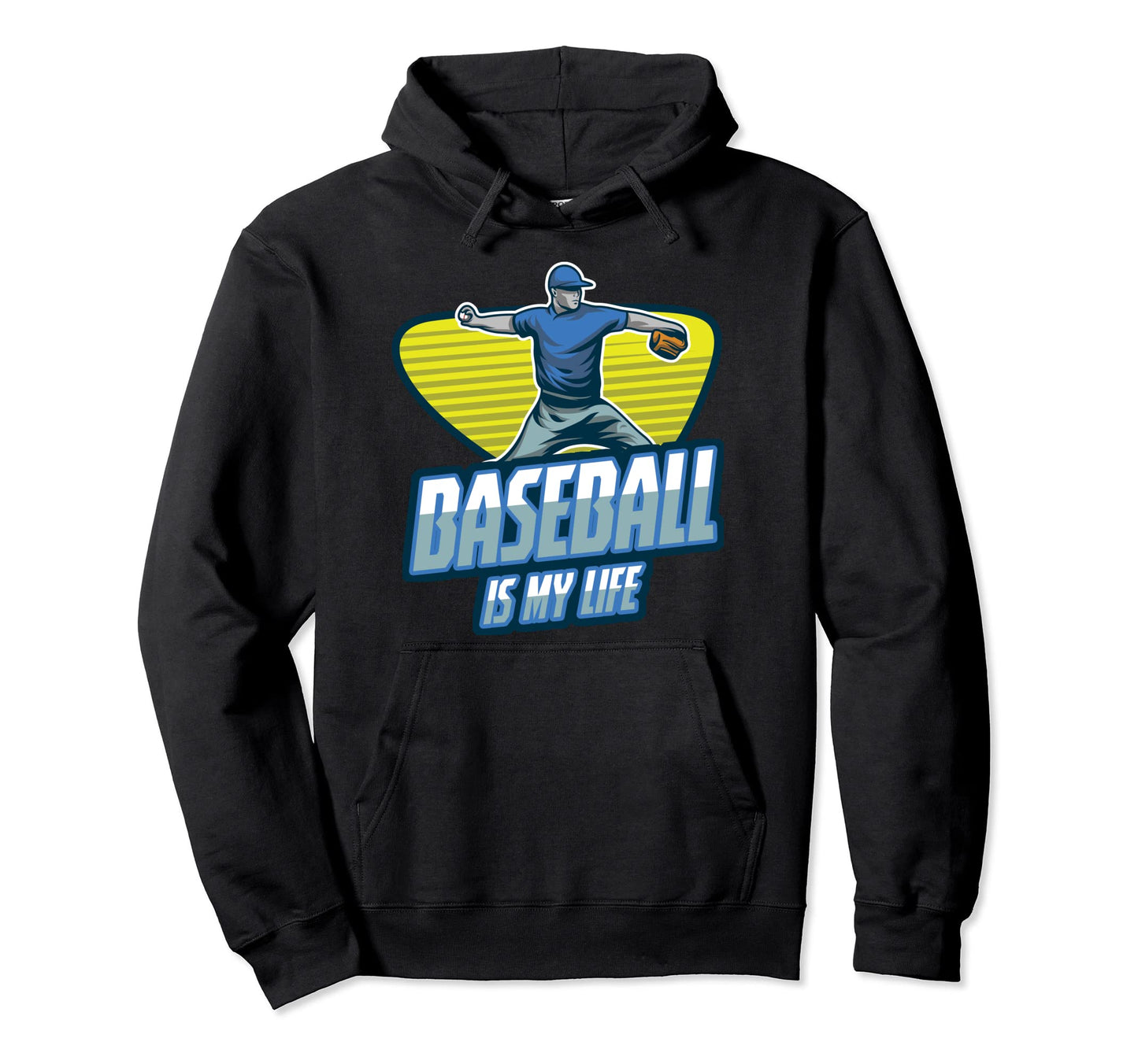 Baseball Player Field Sport Throw Hoodie - Minimalist Print for Adults - T-Shirt, Sweatshirt, Hoodie