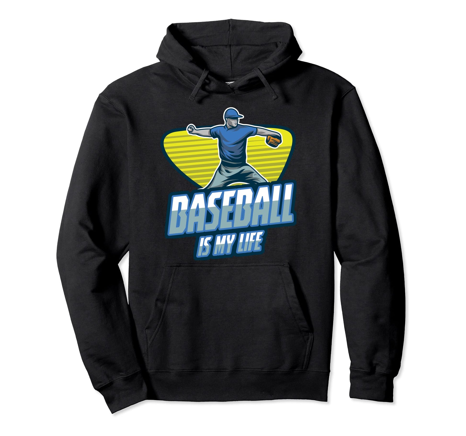 Baseball Player Field Sport Throw Hoodie - Minimalist Print for Adults - T-Shirt, Sweatshirt, Hoodie