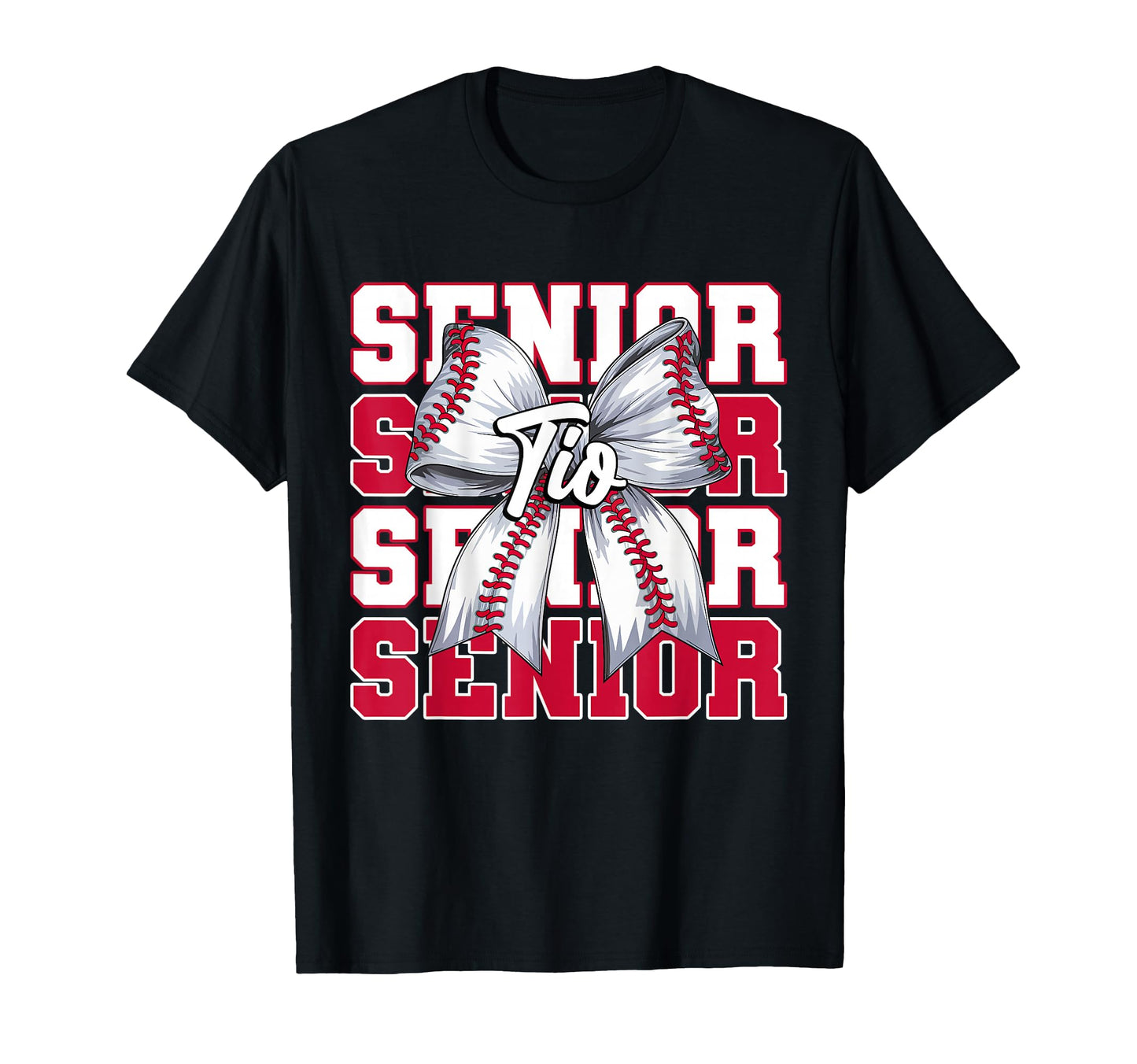Baseball Tio Senior 2026 Coquette Bow T-Shirt - Novelty Apparel for Adults - T-Shirt, Sweatshirt, Hoodie
