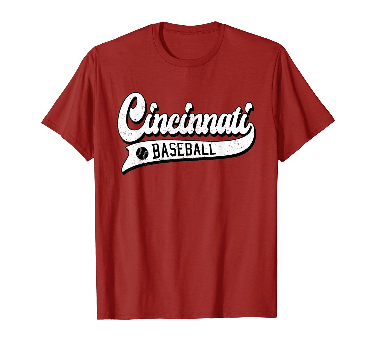 Distressed Cincinnati Funny Baseball T-Shirt - Unique Graphic Men Women - T-Shirt, Sweatshirt, Hoodie