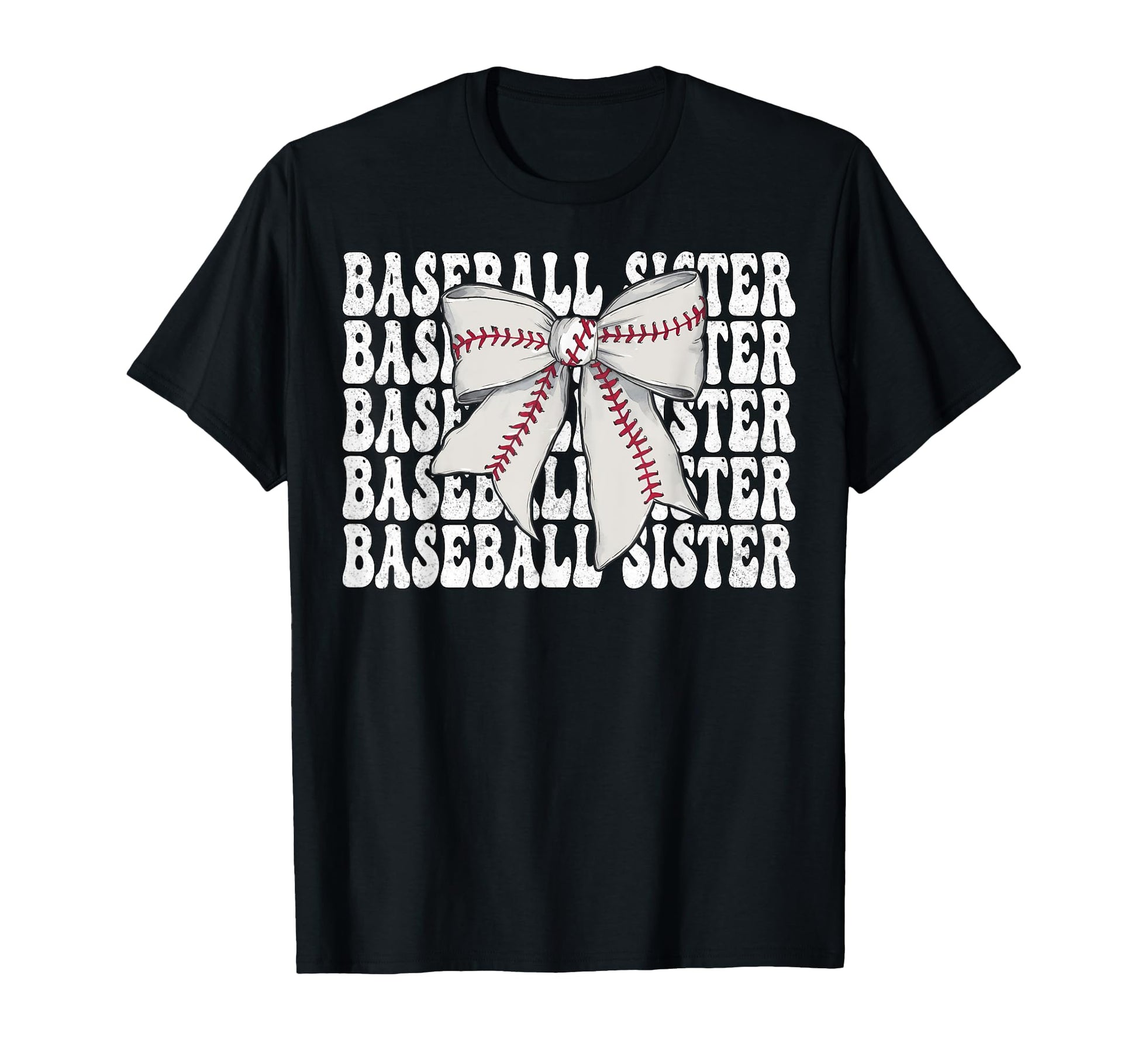 Baseball Sister Baseball Coquette Bow T-Shirt - Novelty Apparel for Adults - T-Shirt, Sweatshirt, Hoodie