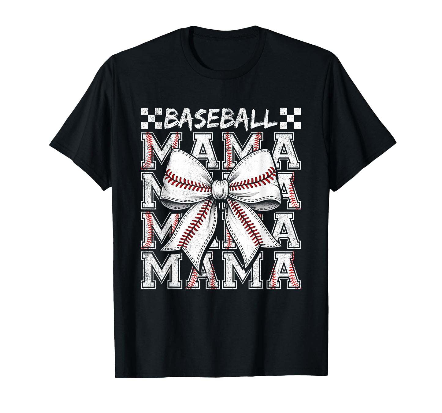 Baseball Mama Coquette Bow Mothers T-Shirt - Casual Everyday Wear Unisex - T-Shirt, Sweatshirt, Hoodie
