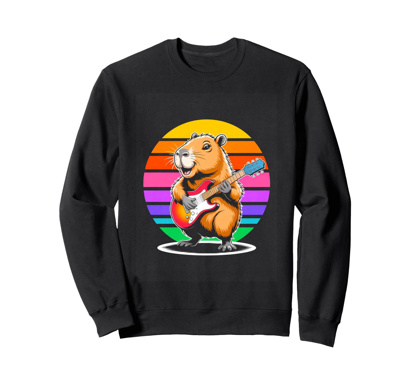 Capybara Just Here Guitar Solo Sweatshirt - Fun Novelty Design for Adults - T-Shirt, Sweatshirt, Hoodie