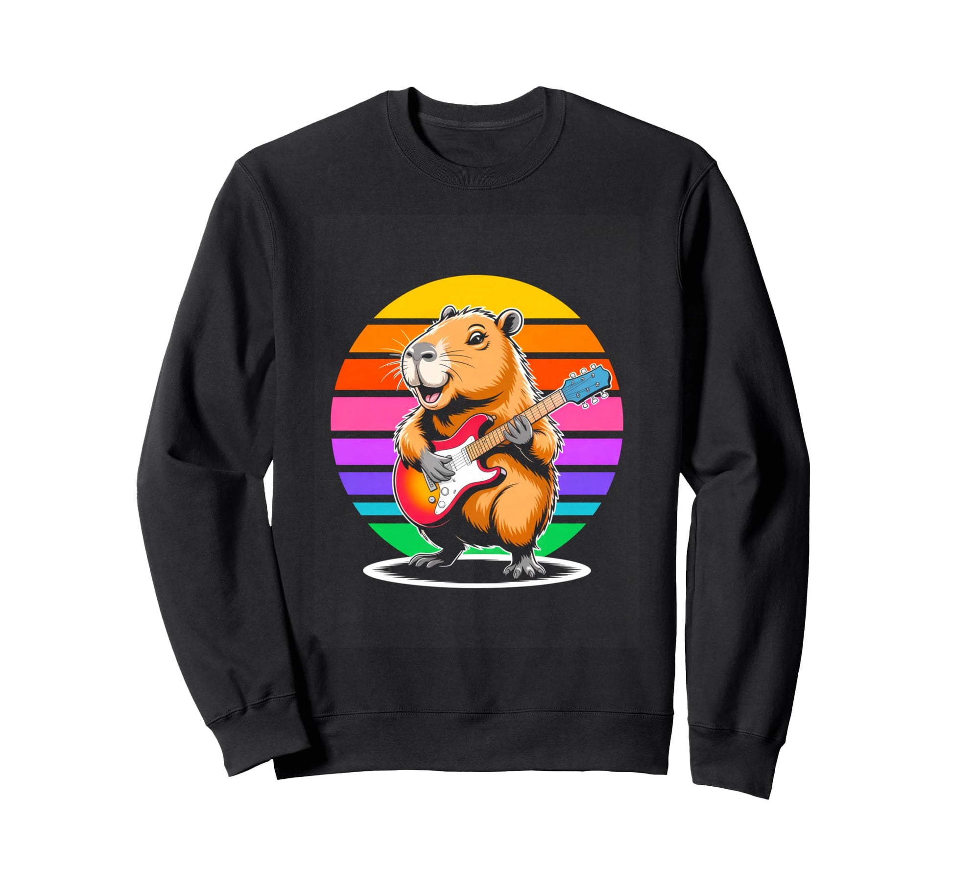 Capybara Just Here Guitar Solo Sweatshirt - Fun Novelty Design for Adults - T-Shirt, Sweatshirt, Hoodie